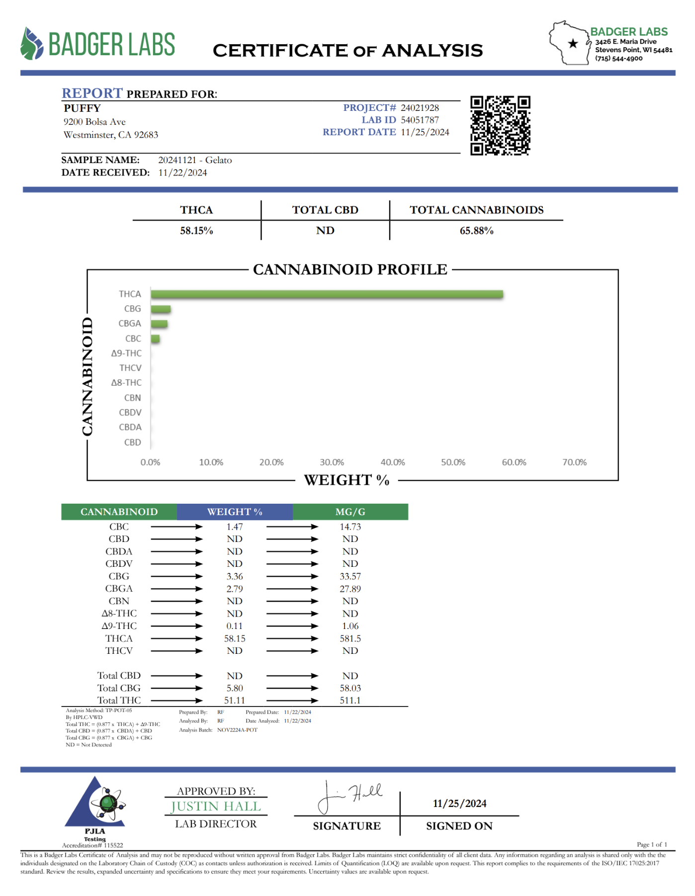 PUFFY Gelato Pure Live Resin THCa Disposable. Pure and potent, our line of 65A Live Resin THCa disposable are pure extracts from single-sourced flowers for a top-shelf experience. Each disposable contains approximately 65% THCa 35% high terpene extract and full spectrum cannabinoids. Each batch is hand-selected for the best fresh-frozen material rich in flavinoids, terpenes, and THCa. We use a ceramic coil to create a richer flavor.