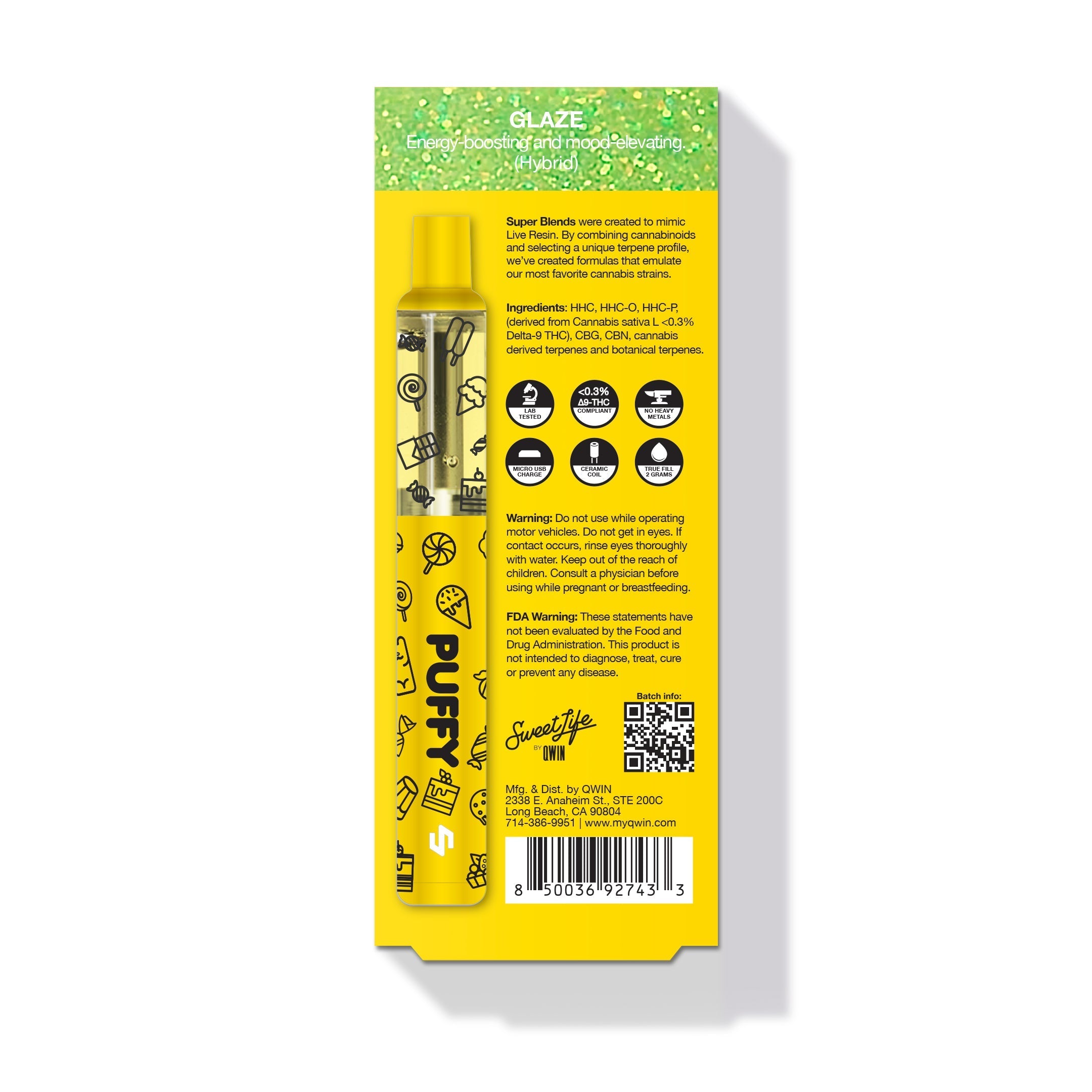 PUFFY 2G - Glaze (Super Blends HHC) - Hybrid