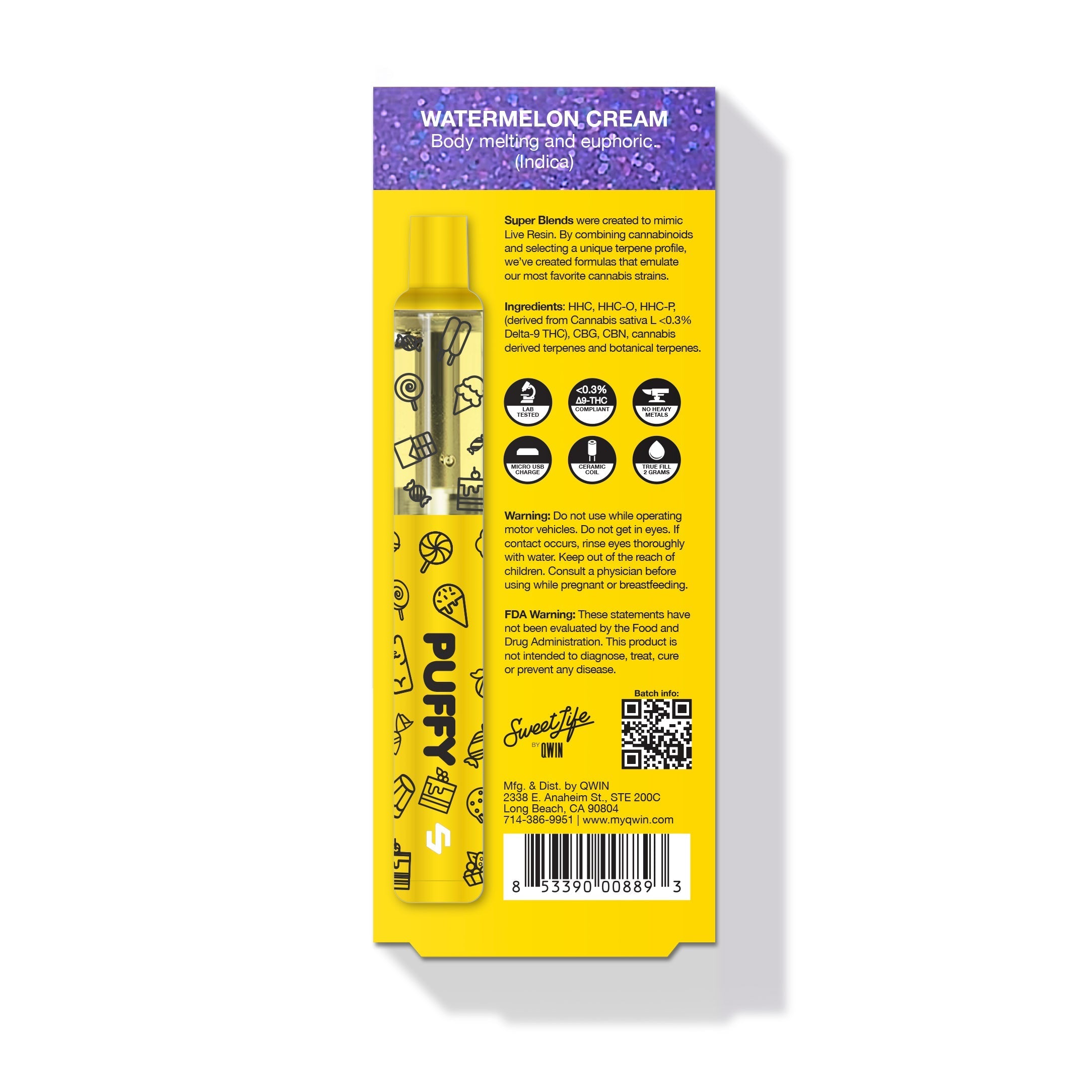 PUFFY 2G - Watermelon Hash (Super Blends HHC) - Indica