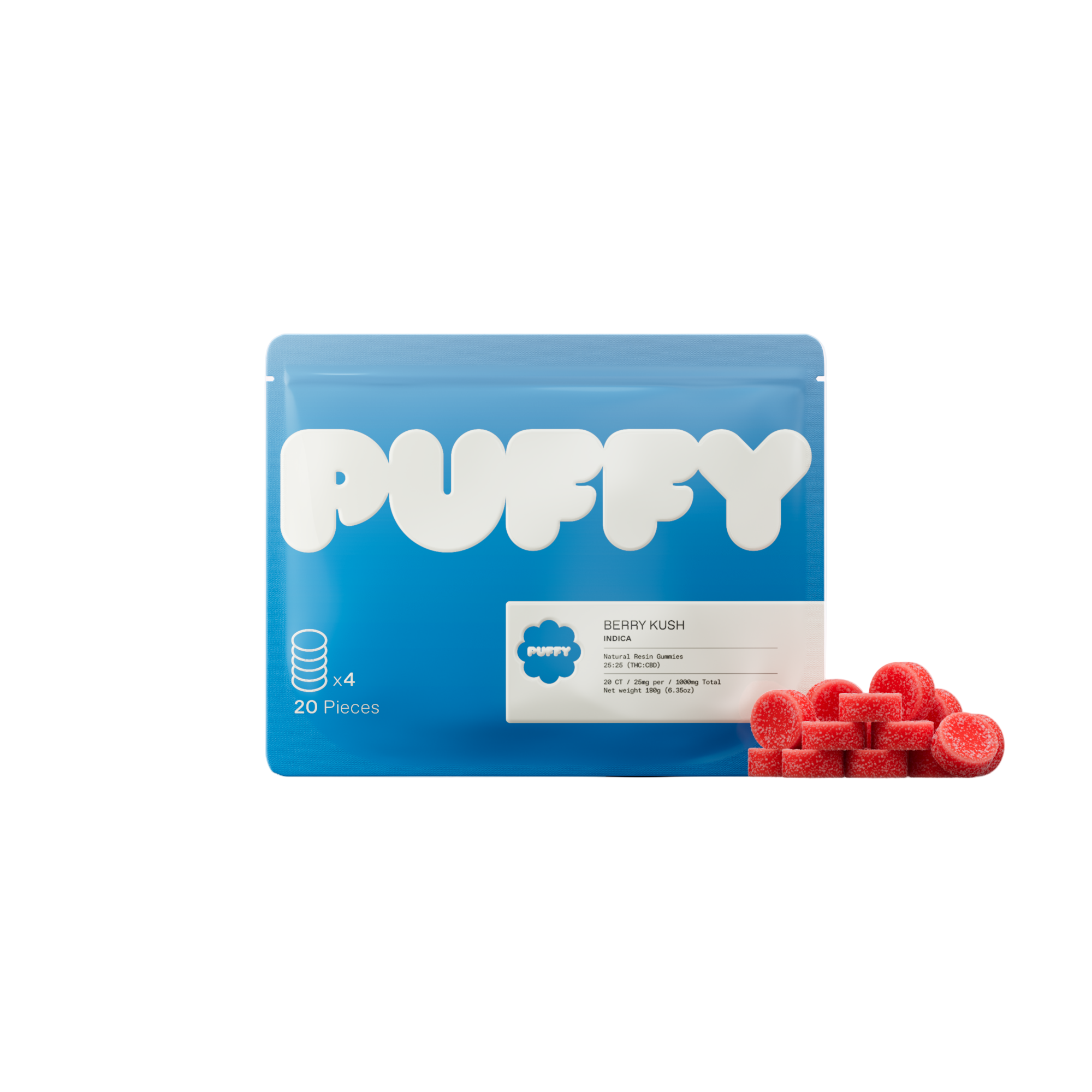 Berry Kush Natural Resin THC Gummies (Indica)