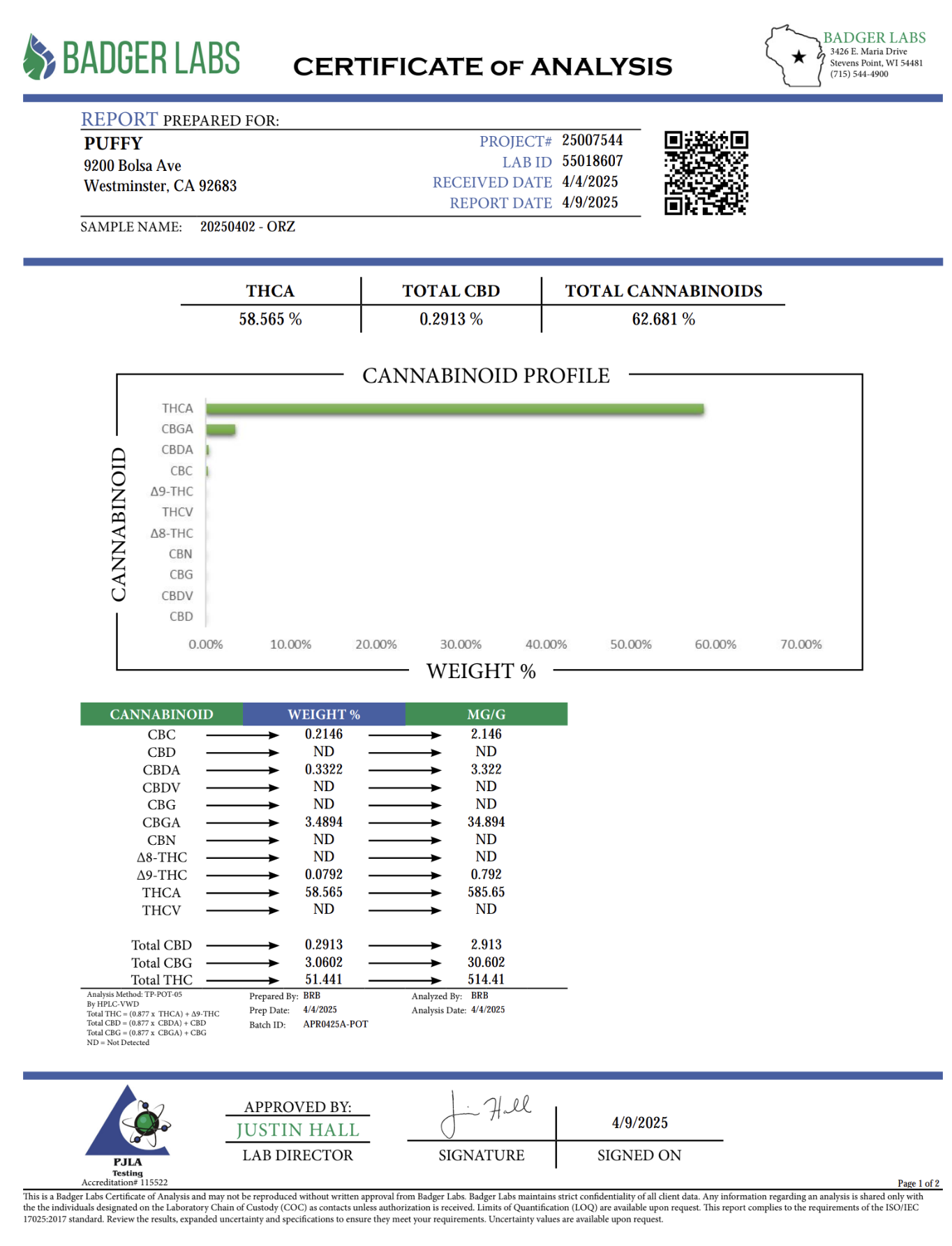 PUFFY ORZ Pure Live Resin THCa Disposable. Pure and potent, our line of 65A Live Resin THCa disposable are pure extracts from single-sourced flowers for a top-shelf experience. Each disposable contains approximately 65% THCa 35% high terpene extract and full spectrum cannabinoids. Each batch is hand-selected for the best fresh-frozen material rich in flavinoids, terpenes, and THCa. We use a ceramic coil to create a richer flavor.