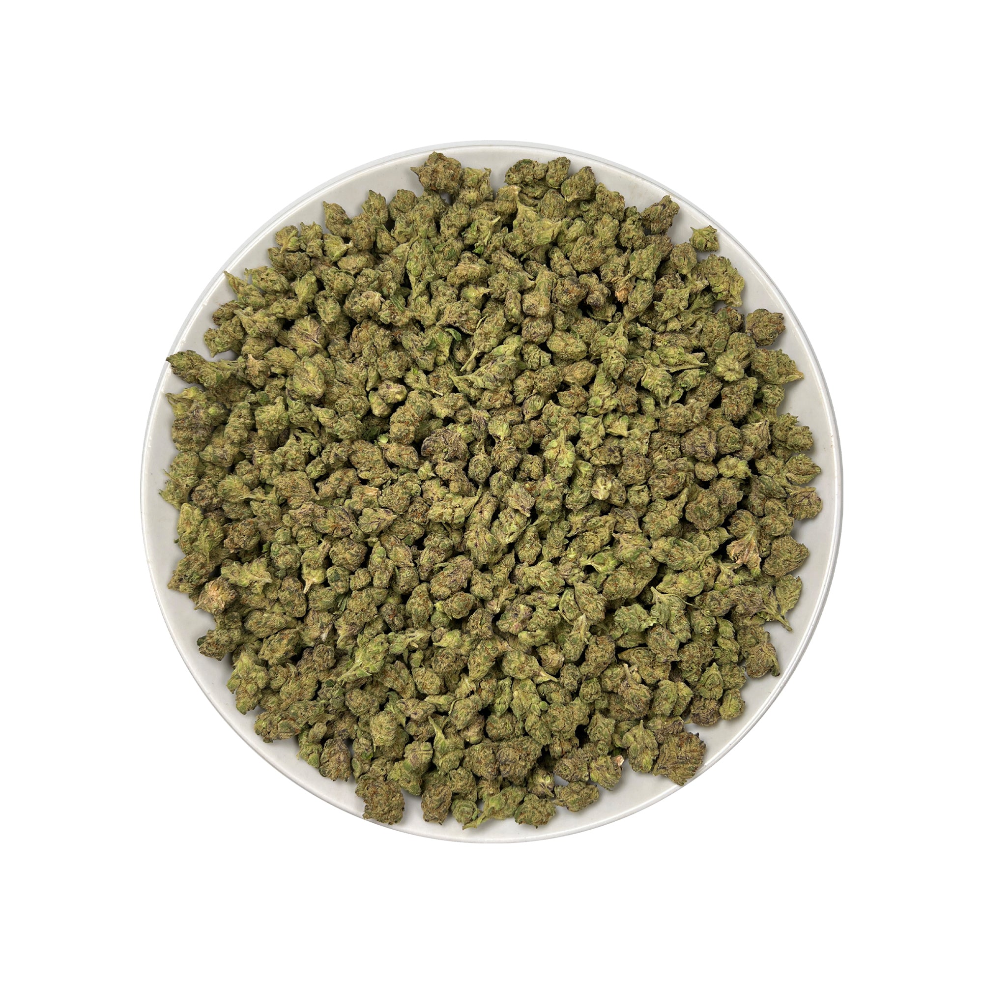 PUFFY Strawberry Banana (smalls) is an  indica-dominant THCa strain, result of crossing Crockett’s Banana Kush with the Strawberry phenotype of Bubble Gum.The aroma bursts with a rich fusion of fruity sweetness, smooth creamy notes, and a bold gassy kick that creates a perfectly balanced and irresistible scent profile. Visually buds dazzle with vibrant green and deep purple hues, bright orange hairs, and a frosty coat of amber trichomes. Consumers report a blissfully happy and peaceful high that enhances cr