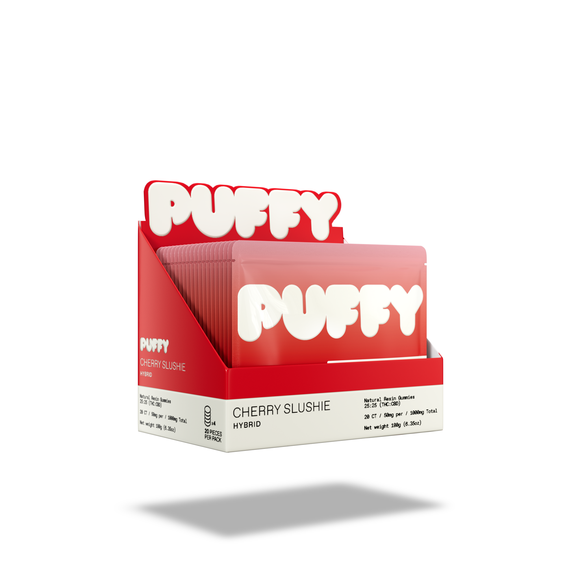 Cherry Slushie Live Resin THC Gummies (Hybrid)