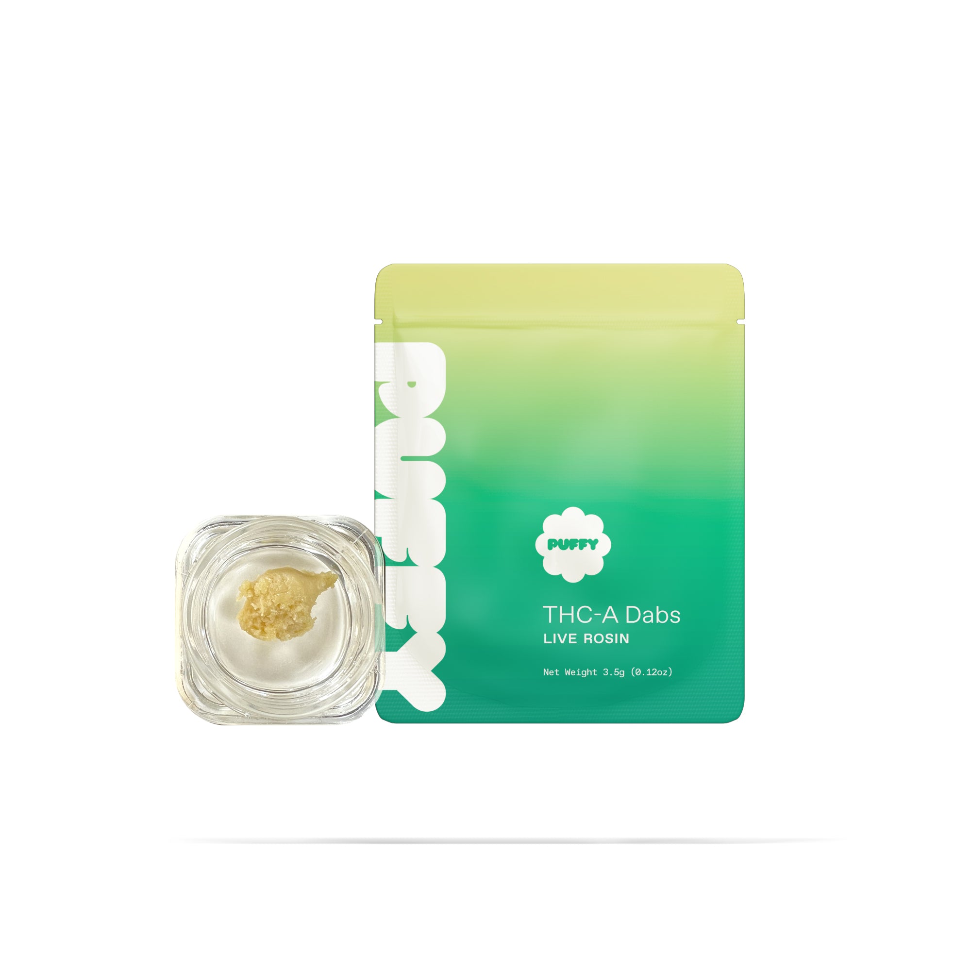 PUFFY THCa concentrate Garlic Juice is a 70% indica/30% sativa hybrid made by crossing GMO and Papaya strains. True to its name, it has a savory garlic flavor with notes of peppery sage and pine. The aroma is bold and pungent, featuring garlic with hints of spicy diesel and earthy pepper that get stronger with each puff.