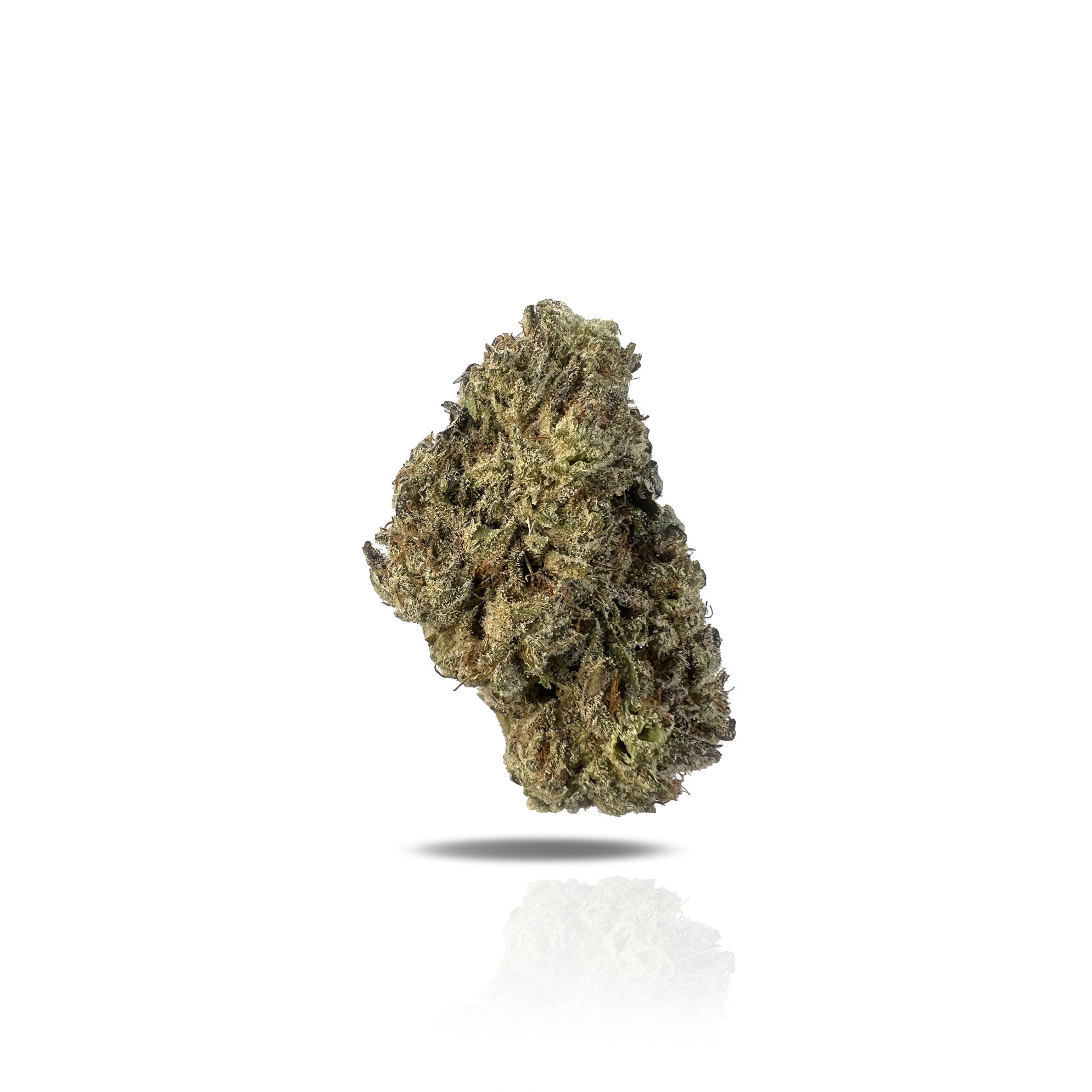PUFFY AK-47 is a sativa-dominant hybrid THCa strain, crafted from a unique four-way cross of Colombian, Mexican, Thai, and Afghan landrace strains. Its aroma is a rich blend of earthy and pungent tones, accented by sweet floral hints and subtle notes of wood and spice. The flavor profile delivers a sweet and sour punch, layered with skunky pine and a light peppery finish. Visually, the buds are compact, dense, and slightly elongated, showcasing bright lime green hues interwoven with deep orange to reddish p