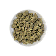 PUFFY Amaretto Runtz is an indica-dominant hybrid THCa strain born from the legendary cross between Rainbow Sherbet x Pink Panties. The aroma is a rich blend of fruity sweetness, creamy smoothness, and a subtle buttery finish. Visually, the buds are dense and chunky with light green hues, bright orange pistils, and a frosty trichome coating. Consumers often describe the experience as a euphoric body buzz that melts away tension, while at the same time delivering an uplifting, cerebral high that enhances moo