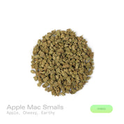 PUFFY Apple Mac (smalls) is a balanced hybrid THCa strain, crafted by crossing the renowned MAC 1 with the potent Trophy Wife. The aroma is a distinctive blend of crisp apple, rich cheesy notes, and grounding earthy undertones. Visually, the dense buds feature forest‑to‑lime green calyxes with hints of purple, bright orange pistils, and a frosty coating of trichomes. Consumers often report an even blend of energizing mental effects and soothing body calm, which may help alleviate stress, anxiety, mood fluct