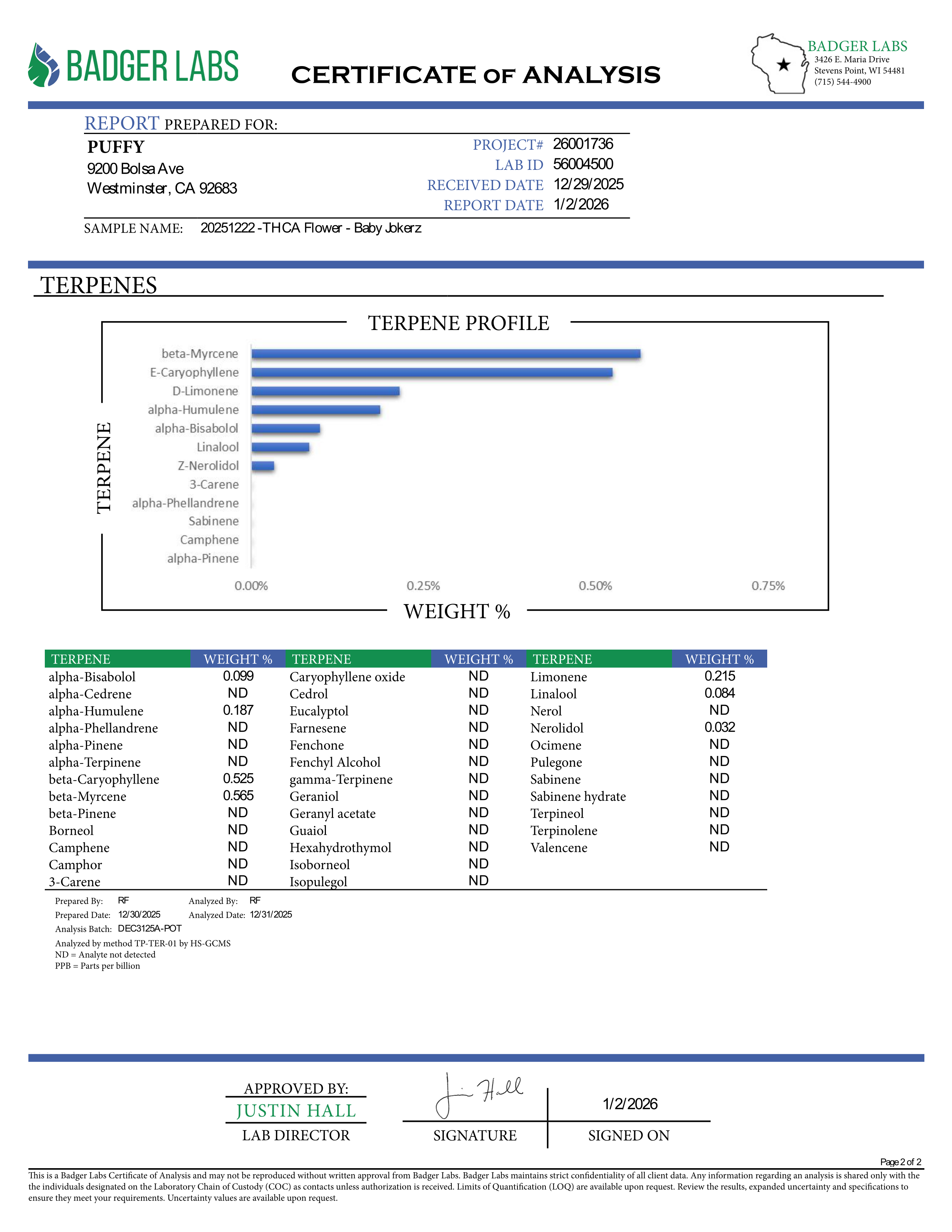 PUFFY Baby Jokerz is an indica-dominant hybrid THCa strain, created from the legendary pairing of White Runtz and Jet Fuel Gelato. The aroma is a delightful blend of sweet grape, delicate floral notes, and subtle herbal undertones, creating a fragrant and inviting scent. Visually, the buds are dense and rich in color, showcasing deep green and purple hues, vibrant orange pistils, and a generous coating of glistening trichomes. Consumers often report an initial euphoria, heightened focus, and an uplifted moo
