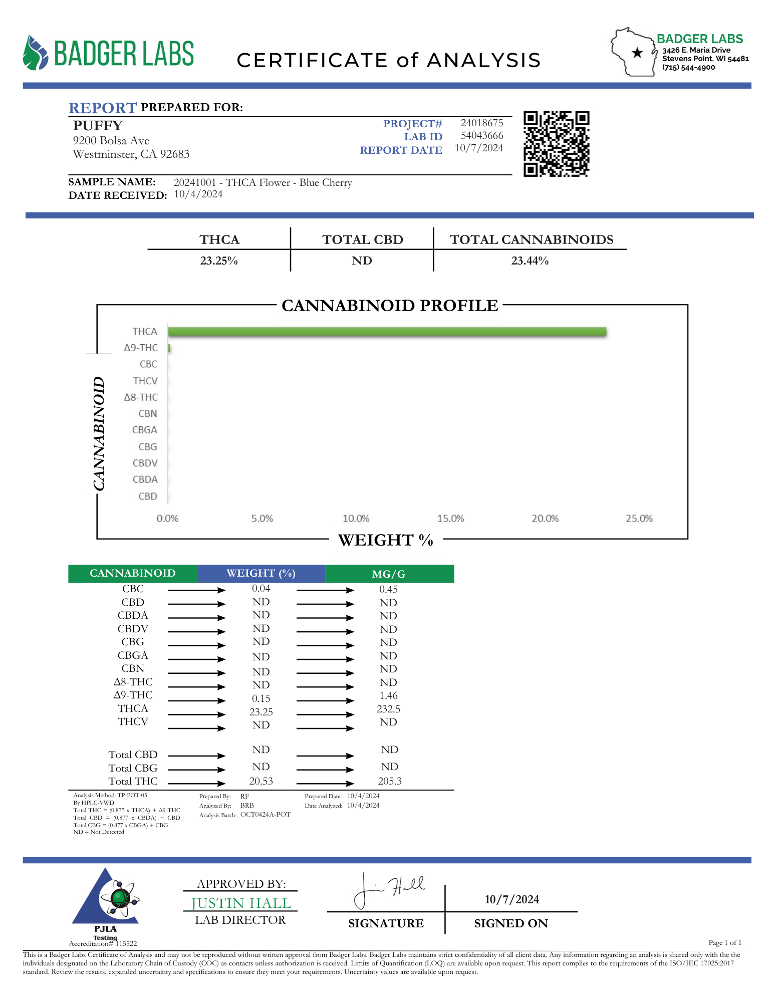 PUFFY Blue Cherry THCa is a delightful hybrid strain known for its calming yet uplifting effects, making it suitable for both relaxation and social activities. A cross between Blue Dream and Cherry Pie, it delivers a well-rounded experience that combines euphoria with gentle physical relaxation. Blue Cherry features light green hues with deep purple shades and thin bright golden hairs, dusted with tiny trichomes. Blue Cherry is popular among users seeking to alleviate stress and enhance mood while maintaini