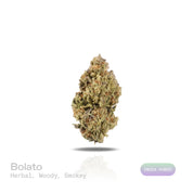 PUFFY Bolato is an indica-dominant hybrid THCa strain, expertly crafted from a premium blend of Curelato, Runtz, and Lemon Cherry Gelato. The aroma is a rich blend of herbal, woody, and smokey notes, creating a deep, earthy scent that lingers pleasantly in the air. Visually, dense green buds with purple hues and fiery orange pistils are coated in sticky trichomes. Consumers often report a euphoric and deeply relaxing experience that helps reduce stress while potentially easing both anxiety and physical disc
