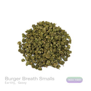 PUFFY Burger Breath (smalls) is an indica-dominant hybrid THCa strain, bred from the renowned cross of GMO Cookies and Larry OG F8. The aroma combines deep earthy notes with a sharp gassy punch, creating a bold and grounding profile. Visually, the buds are compact and resinous, with rich green hues, bright orange pistils, and a frosty trichome finish that may show hints of purple. Consumers describe a high that starts with an uplifting wave of euphoria and light creativity before melting into deep physical 