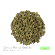 PUFFY Candy Runtz (smalls) is a balanced hybrid THCa strain, born from the legendary cross of ZKZ and Gelato. The aroma delights the senses with a sweet candy-like fragrance, zesty hints of lemon, and a grounding earthy undertone. Visually dense buds, frosty with bright orange pistils and purple accents. Consumers often describe an initial wave of euphoria that sparks creativity and uplift, gradually easing into a calm, relaxing state.
