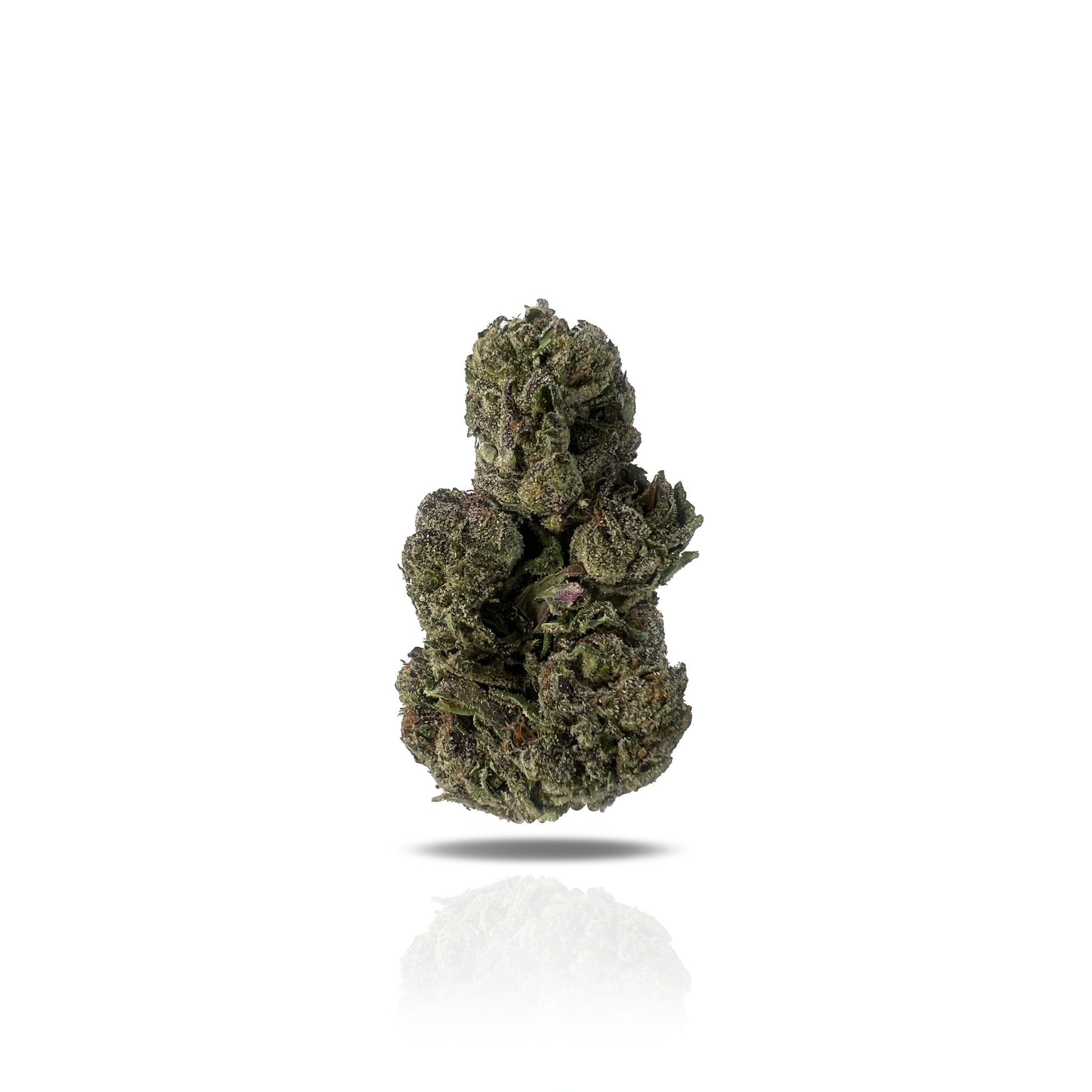 PUFFY Candy Sherb is a hybrid THCa strain created by crossing Rainbow Sherbert and Runtz. This strain offers a rich flavor profile dominated by sweet, creamy, and fruity notes, often likened to candy or tropical desserts. A bold and complex aroma with skunky and funky overtones, deepened by a sharp pungency and uplifted by refreshing hints of eucalyptus. Visually, the buds are dense and resin-coated, showcasing a vibrant mix of green and deep purple hues, accented by bright orange pistils and a thick layer 