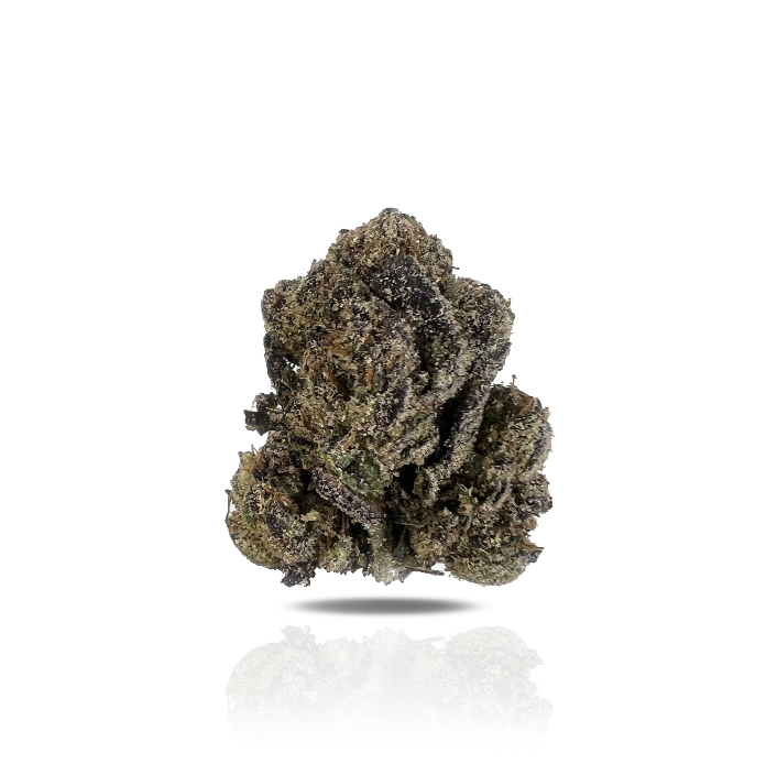 PUFFY Cherry Sunset is a premium hybrid THCa strain, artfully bred from the flavorful genetics of Cherry Pie and Sunset Sherbet. It has a rich, pleasant smell with citrusy limonene, peppery caryophyllene, and hints of mint or flowers. The flavor is mostly fruity cherry, with touches of citrus, tropical sweetness, mint, and spice, making it tasty and complex. Visually striking, it features dense buds with vibrant purple hues, bright orange hairs, and a heavy coating of glistening resin. Consumers describe it