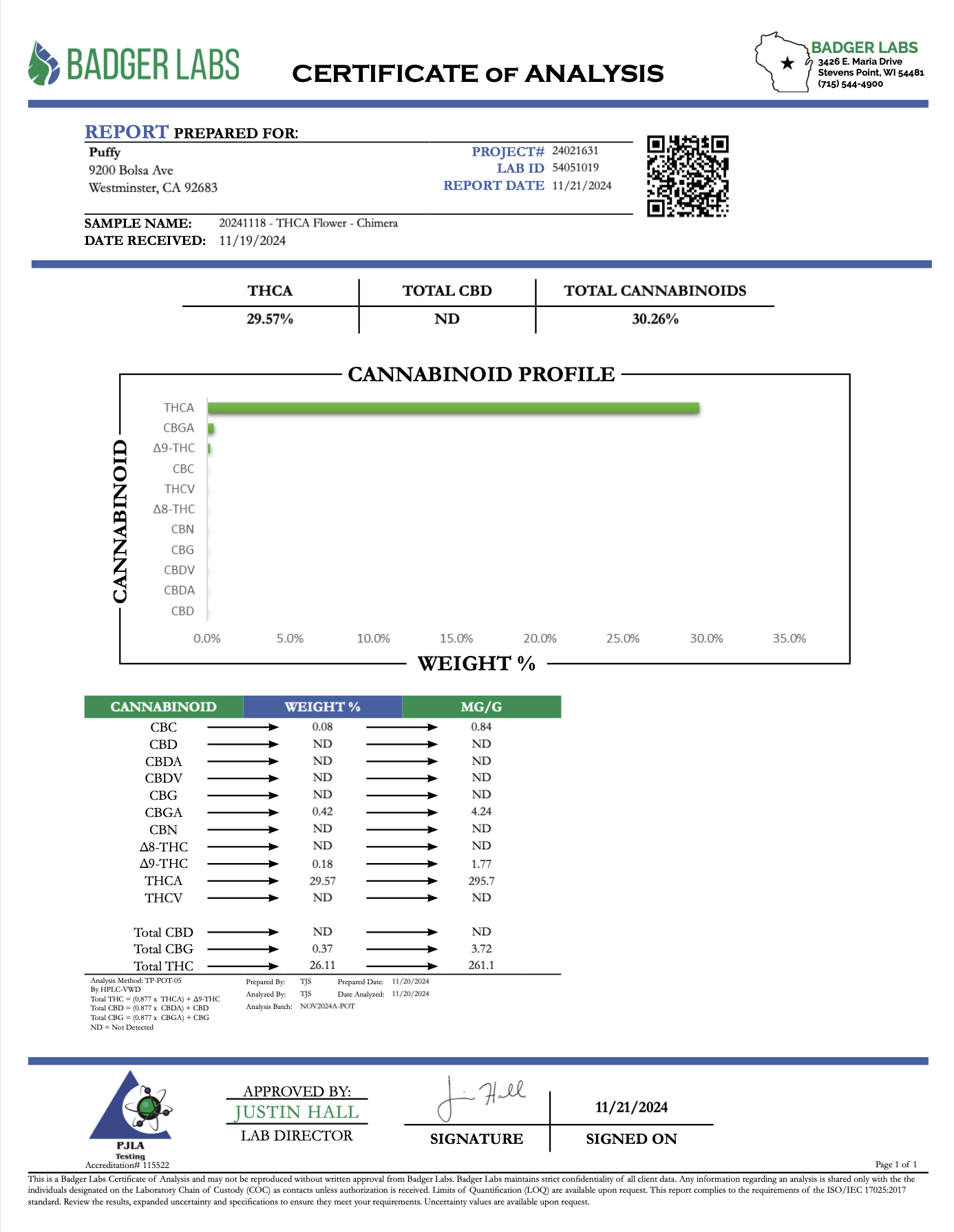 PUFFY Chimera is a hybrid THCa hemp strain made from a genetic cross between White Truffle and The Creature. This strain is known for its unique flavor and effects, with high THC levels and a complex terpene profile. Users reported that Chimera effects include euphoria, creativity and energy. THCa users reported that they often choose Chimera when dealing with symptoms associated with depression, stress and fatigue. Chimera features flavors like earthy, pine and citrus. The dominant terpene of this strain i