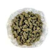 PUFFY Critical Mass is a powerful THCa indica strain, created by crossing Afghani and Skunk #1. It gets its name from its impressive growth pattern, as its dense, heavy buds often reach a point where branches snap under their own weight.This strain carries a sweet, earthy aroma with a hint of herbal flavors, making it a favorite among indica lovers. Its buds are dark green with brownish-orange hairs, coated in a layer of crystals with minimal resin.Users report that in small doses, Critical Mass promotes cr