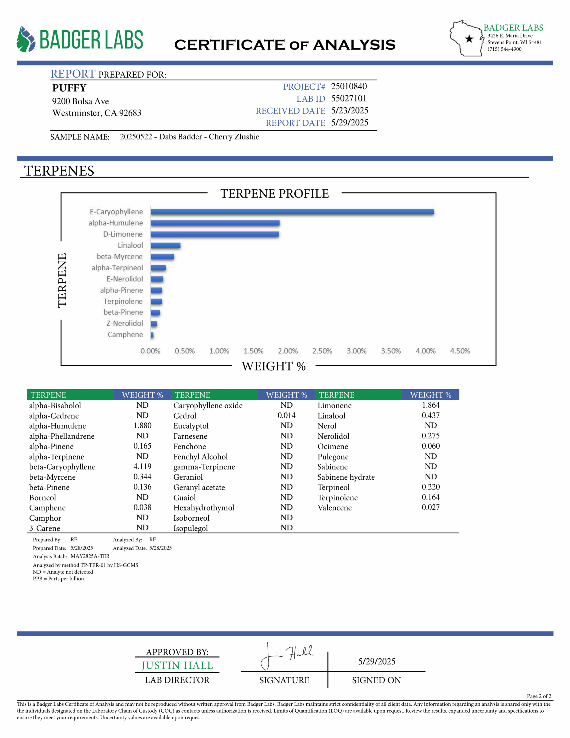 PUFFY THCa Cherry Zlushie: The unique whipping technique required to produce badder causes the cannabinoids to crystalize and create a smooth, creamy consistency. This wax is ultra-potent and easy to load onto a dab nail, thanks to its soft and malleable form.