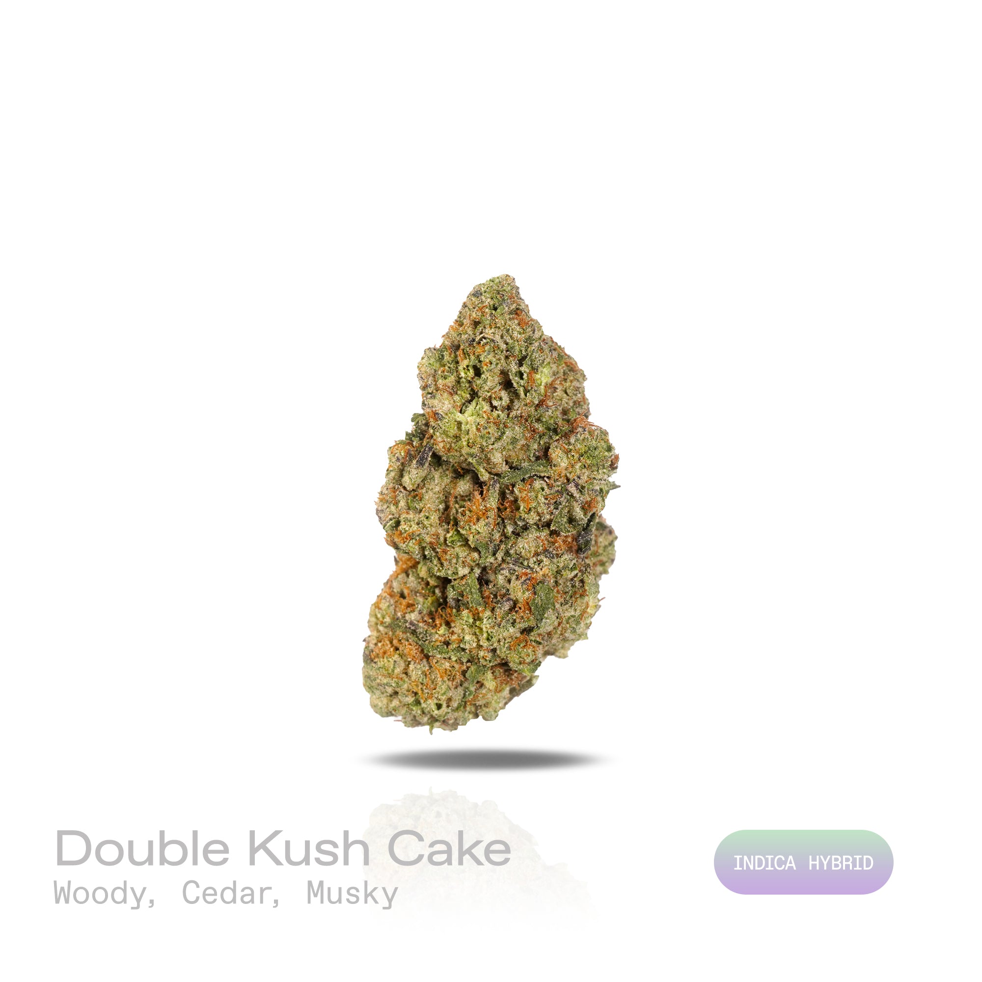 PUFFY Double Kush Cake is an indica-dominant hybrid THCa strain, born from a powerful cross between Hindu Kush, Afghani #1, and Skunk Kush. The aroma opens with rich, earthy notes of woody cedar, layered with a deep, musky undertone that lingers enticingly. Visually, dense green buds with purple hues and fiery orange pistils are coated in sticky trichomes. Consumers often report a deeply relaxing, full-body effect, accompanied by a gentle uplift in mood, providing soothing relief from anxiety, stress, occas