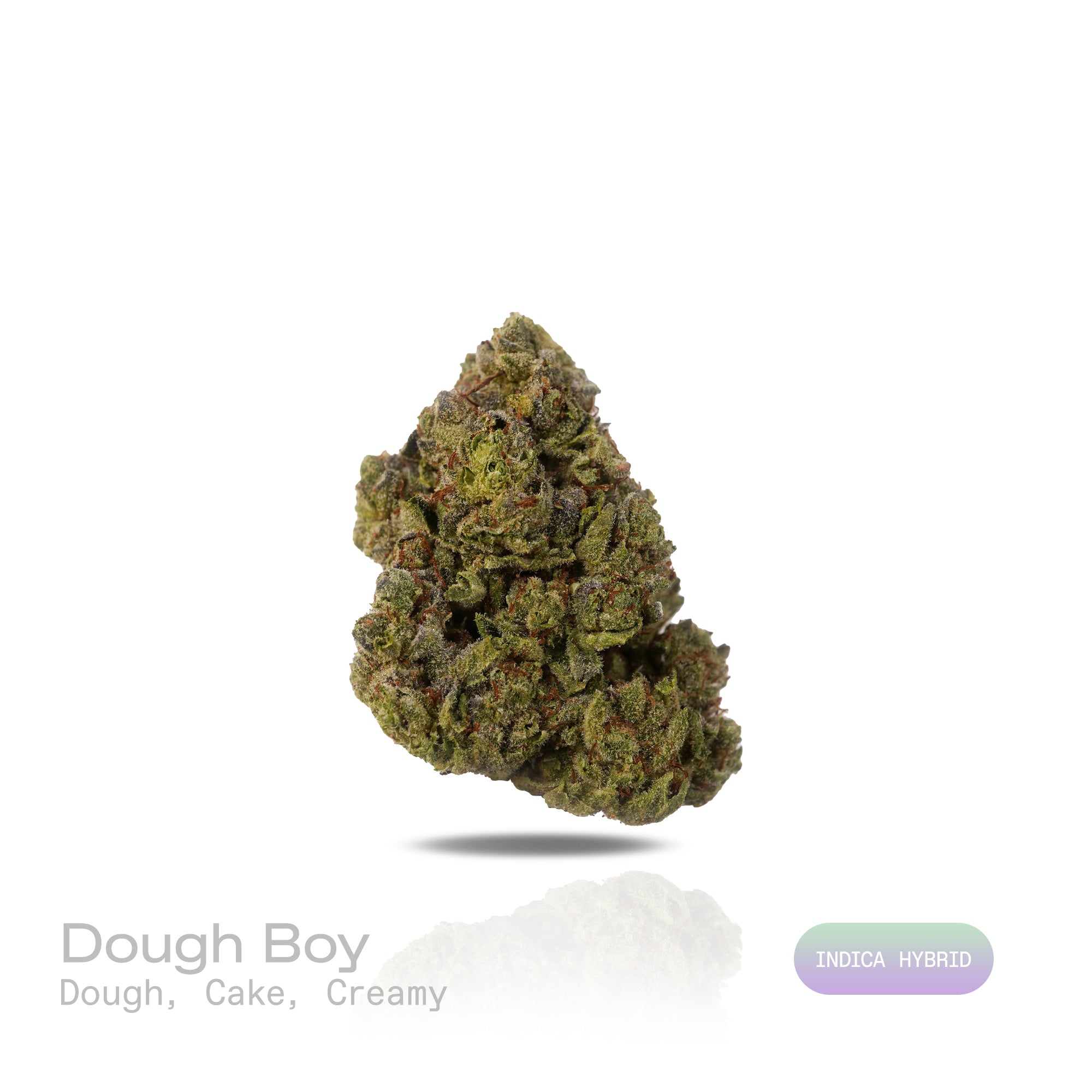 PUFFY Dough Boy is an indica-dominant hybrid THCa strain, crafted from the legendary lineage of Cinderella 99 with a hybrid of Northern Lights × Durban.  The aroma carries a rich blend of fresh-baked dough and sweet cake, rounded out by smooth, creamy undertones for a warm and indulgent profile.  Visually, the buds are dense, with vibrant lime-green hues, fiery orange pistils, and a frosty blanket of trichomes. Consumers often report a balanced high that begins with euphoric uplift and creativity before mel