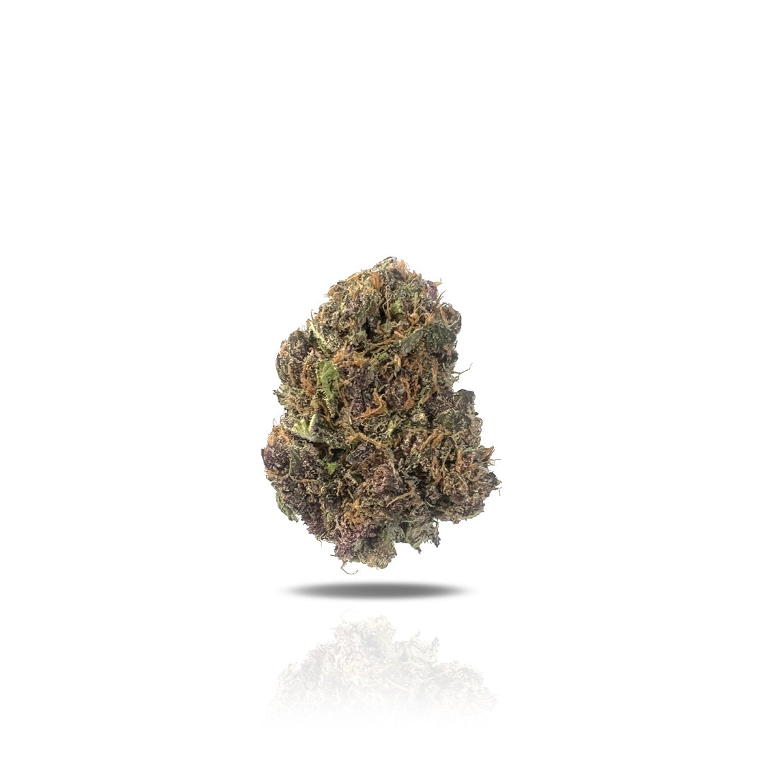 PUFFY Forbidden Fruit THCa is a hybrid of Cherry Pie and Tangie, boasting dense, vibrant buds with deep purple tones, dark green leaves, and striking orange hairs. Flavor is sweet, musky cherry notes complemented by hints of pine, mango, and passionfruit candy. Users describe its effects as hitting hard behind the eyes and delivering profound physical relaxation and mental calm with every puff. Ideal for easing minor discomfort and melting away stress.