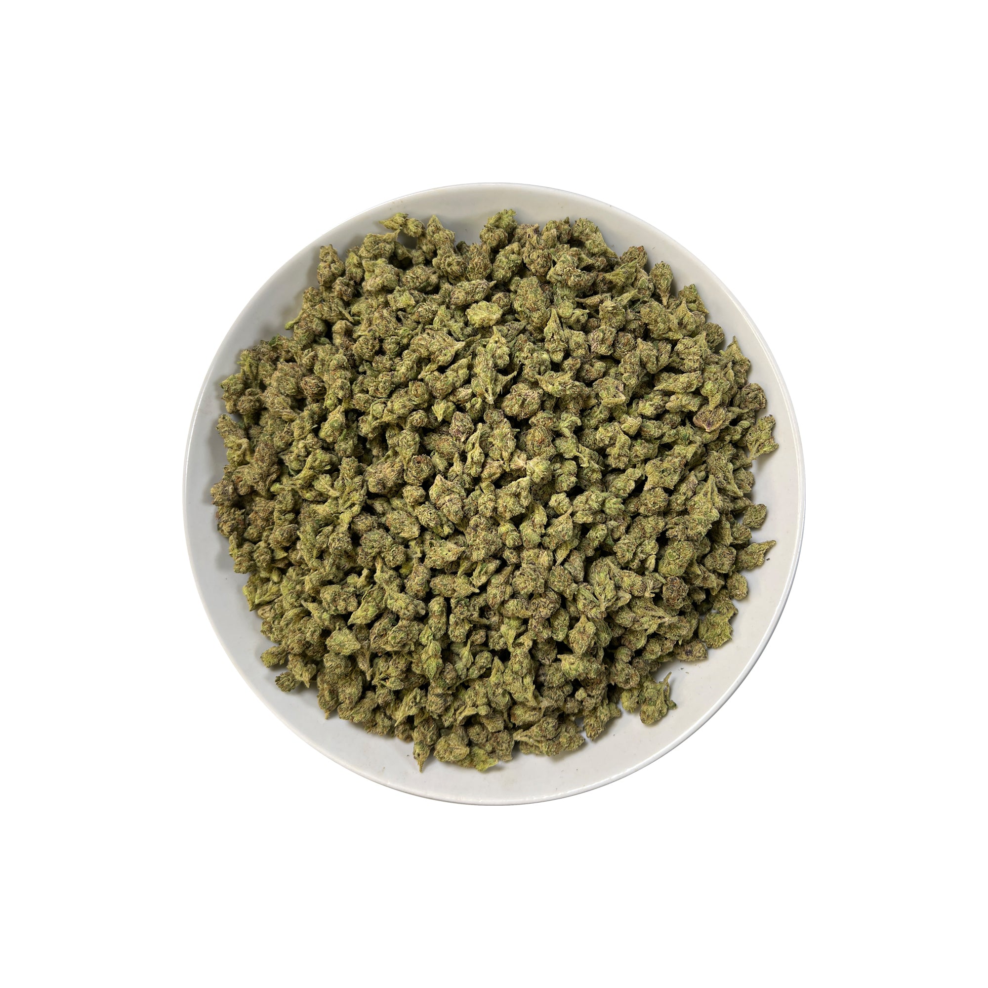 PUFFY Frosted Runtz (smalls) is a balanced hybrid THCa strain,  born from the flavorful cross of Ice Cream Cake × White Runtz. The aroma combines the pungent sharpness of gasoline with refreshing eucalyptus and underlying chemical notes, creating a bold, intense, and distinctive scent. Visually, the buds are compact, showcasing rich emerald greens interlaced with subtle purple and pink hints, while fiery orange pistils weave through a sparkling coat of frosty, crystalline trichomes. Consumers often report a