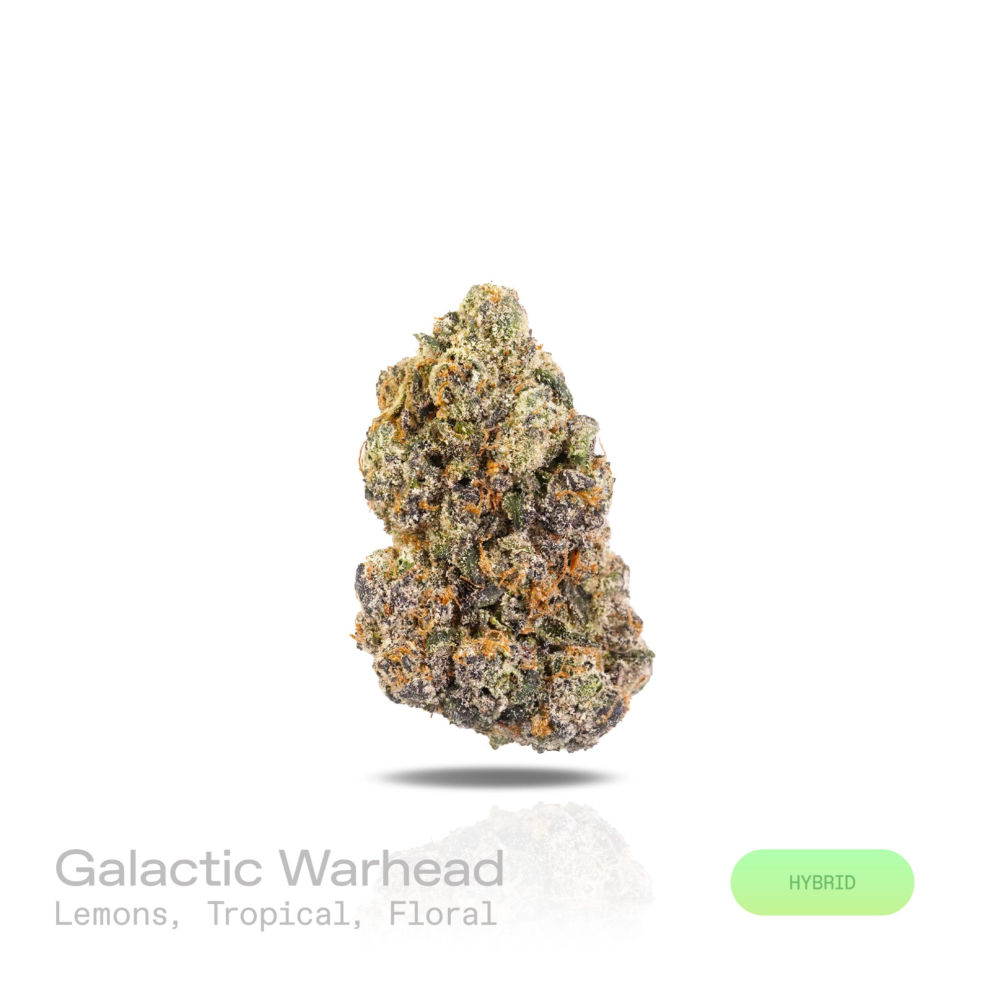 PUFFY Galactic Warhead is a balanced hybrid THCa strain, born from the renowned fusion of Gelato 33 and a mysterious, unnamed cultivar. The aroma is bright and refreshing, bursting with zesty lemons, tropical fruits, and delicate floral notes. Visually, dense green buds with purple hues and fiery orange pistils are coated in sticky trichomes. Consumers often report an immediate euphoria and uplifted, creative mood, accompanied by a relaxed body sensation and calmness, making it ideal for stress relief, mood
