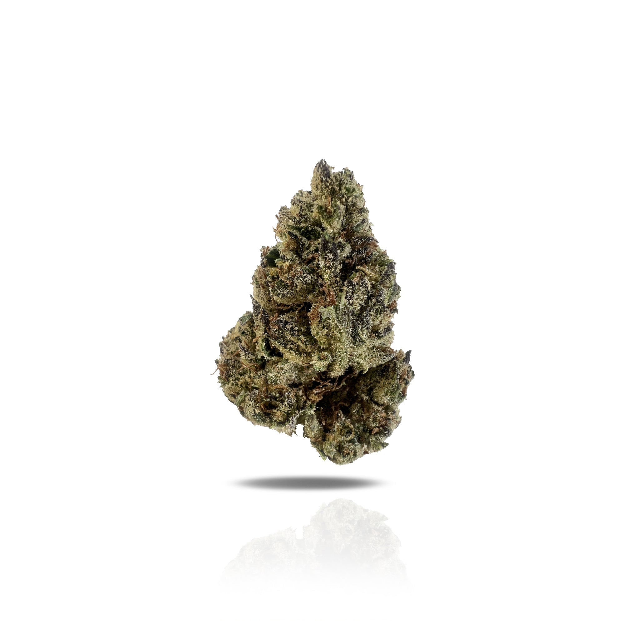 PUFFY Georgia Pie is a flavorful and potent hybrid THCa strain, born from the cross of Gellati and Kush Mints. The aroma is a vibrant blend of sweet citrus and sharp pine, layered with a bold, gassy finish that lingers in the air. The flavor delivers on that promise, offering a delicious fusion of ripe peach, creamy pastry, and earthy-herbal notes. Its buds are dense and popcorn-shaped, dusted in a heavy layer of frosty trichomes that give them a glistening, almost sugary appearance. Consumers often report 