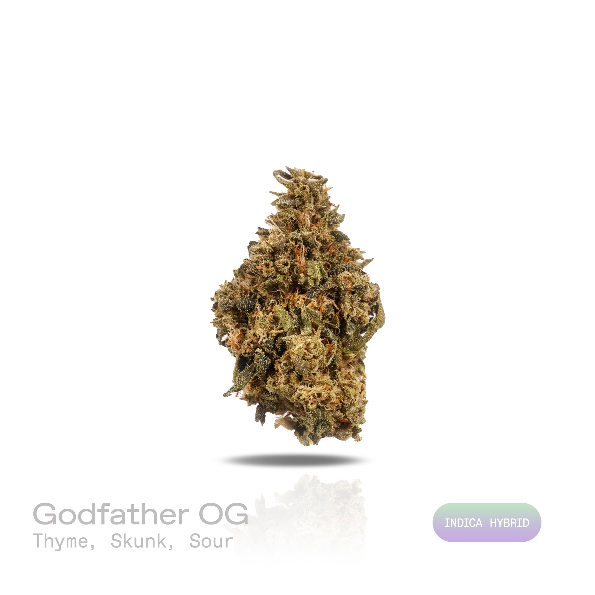 PUFFY Godfather OG is an indica-dominant hybrid THCa strain, crafted through the masterful union of the legendary XXX OG and the iconic Alpha OG. The aroma is a bold blend of earthy thyme, pungent skunk, and sharp, tangy sour notes, creating a distinctive and memorable scent profile. Visually, dense green buds with purple hues and fiery orange pistils are coated in sticky trichomes. Consumers often report experiencing deep relaxation, uplifting euphoria, happiness, and sleepiness, making it helpful for alle