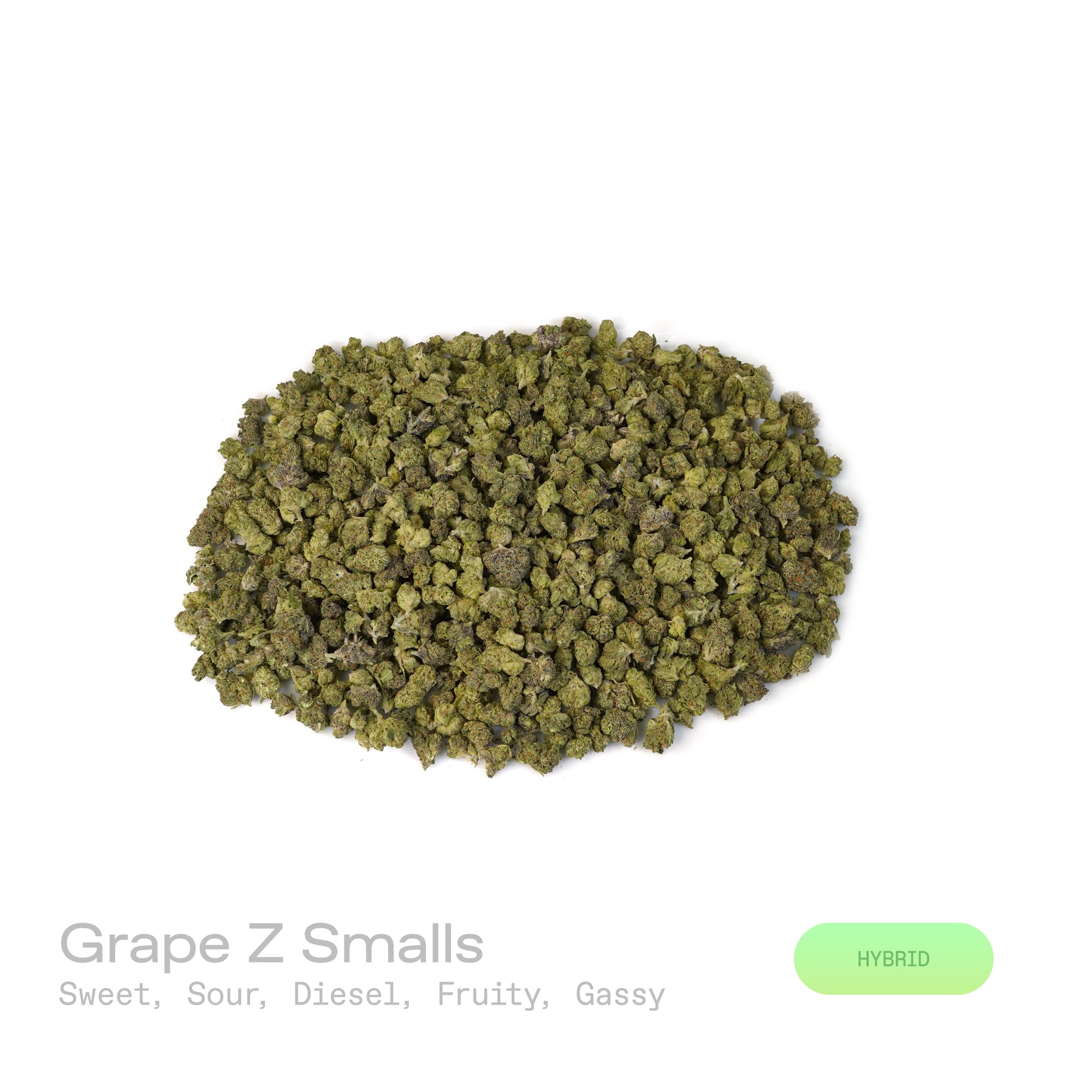 PUFFY Grape Z (smalls) is a hybrid THCa strain, bred from a powerhouse cross of Grape Ape and Grapefruit. A rich, complex aroma that blends sweet and fruity notes with a tangy sour edge, layered with deep diesel undertones and a sharp gassy finish. Visually, the buds are dense and resinous, showcasing deep purple tones, fiery orange pistils, and a frosty trichome finish. Consumers describe the effects as euphoric, relaxing, and uplifting, offering a rare balance of calm relaxation with sharp mental clarity.