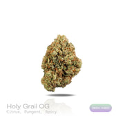 PUFFY Holy Grail OG is an indica-dominant hybrid THCa strain, born from the renowned fusion of Kosher Kush and OG Kush #18. The aroma opens with bright, zesty citrus notes, layered with a bold, pungent edge and a warm, lingering spiciness. Visually, dense green buds with hints of purple are threaded with fiery orange pistils and coated in a sparkling layer of sticky trichomes. Consumers often report a calming body relaxation paired with euphoric uplift, happy and mellow moods, and occasional bursts of creat