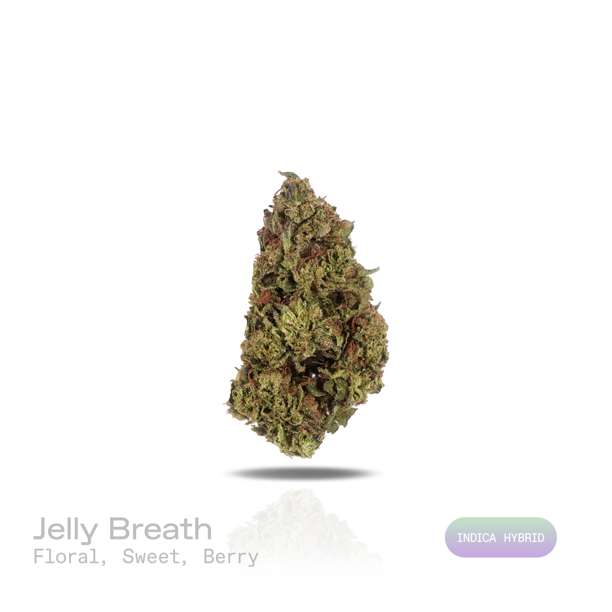 PUFFY Jelly Breath is an indica-dominant hybrid THCa strain, created from the legendary pairing of Mendo Breath and Do‑Si‑Dos. The aroma bursts with a delicate floral sweetness, layered with juicy, ripe berry notes that linger enticingly. Visually, the buds are dense and vibrant green, accentuated by deep purple hues and bright orange pistils, all generously coated in a frosty layer of thick trichomes. Consumers often report a deeply calming experience that begins with a gentle mental uplift and gradually f