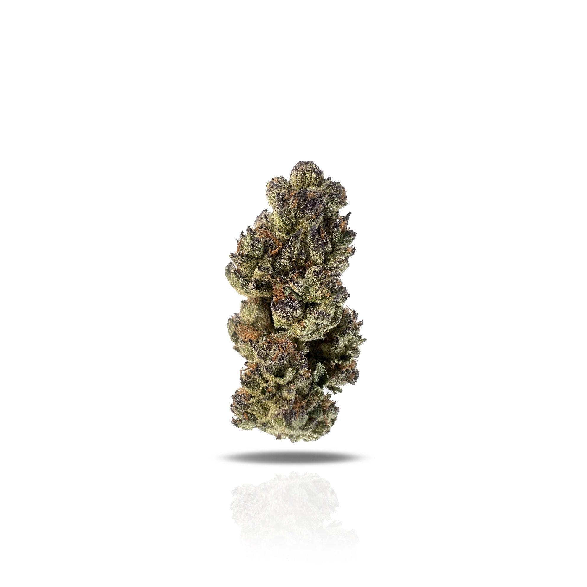 PUFFY Jelly Donut is an indica-dominant hybrid THCa strain, born from the flavorful cross between Girl Scout Cookies and King Louis XIII. This strain offers a sweet and citrusy flavor profile with rich doughy and nutty undertones. Its aroma is just as appealing, blending minty earth with hints of light, fruity citrus. Visually, the buds are dense and resinous, generously coated in a frosty layer of trichomes and highlighted by vibrant orange pistils. Consumers commonly describe an uplifting, mood-enhancing 