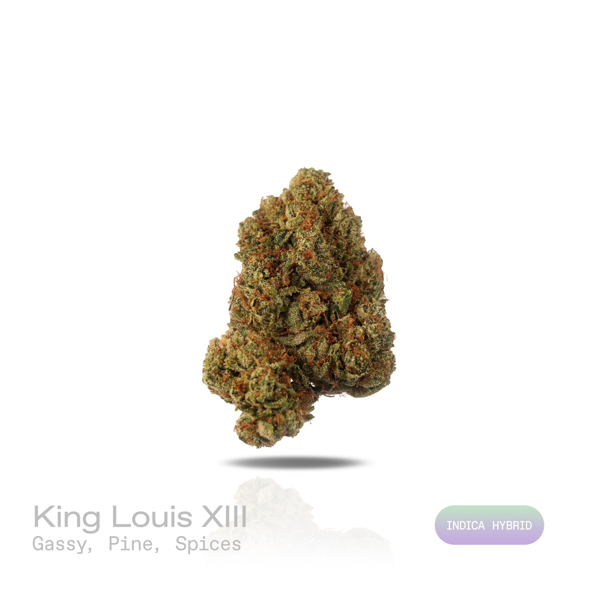 PUFFY King Louis XIII is an indica-dominant hybrid THCa strain, crafted from the legendary lineage of OG Kush × LA Confidential. The aroma is rich and bold, with strong gassy notes layered over hints of pine and a touch of warm, earthy spices. Visually, the buds are dense and dark green with bright orange pistils and a sparkling, sticky trichome coat. Consumers often report a powerful body high that eases into deep relaxation, pairing euphoric calm with a soothing finish that makes it best suited for evenin