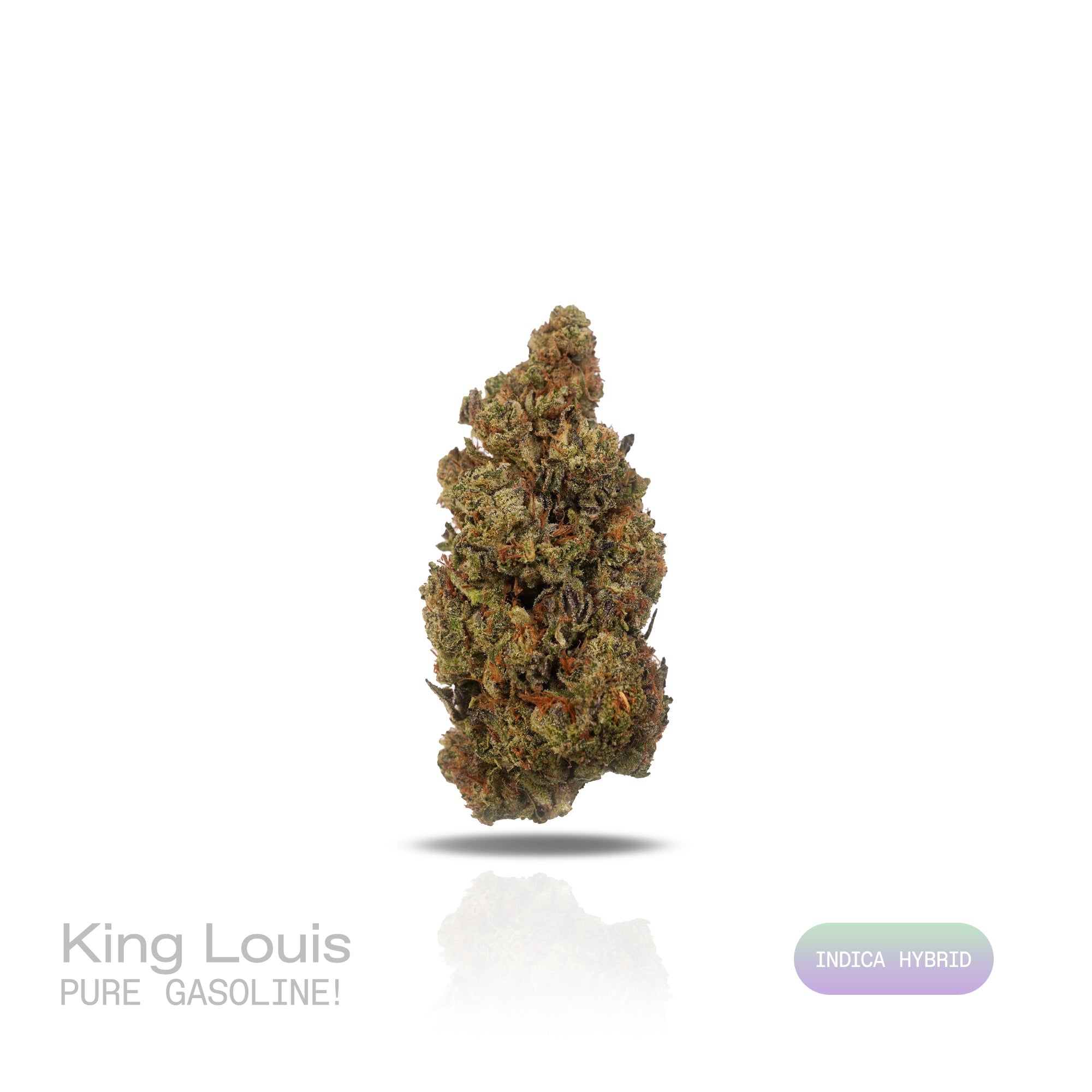 PUFFY King Louis  is an indica-dominant hybrid THCa strain, crafted from the legendary lineage of OG Kush × LA Confidential. The aroma hits with the sharp, penetrating punch of pure gasoline, delivering an intense and unmistakably bold profile. Visually, the buds are dense and dark green with bright orange pistils and a sparkling, sticky trichome coat. Consumers often report a powerful body high that eases into deep relaxation, pairing euphoric calm with a soothing finish that makes it best suited for eveni