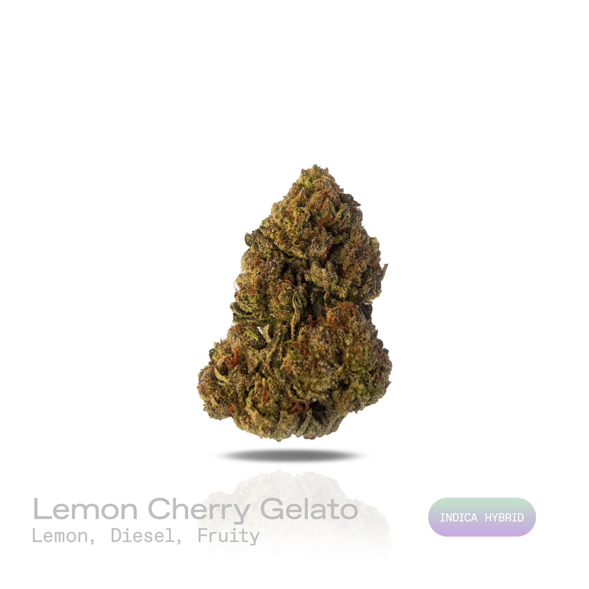 PUFFY Lemon Cherry Gelato is an indica-dominant  hybrid THCa strain, expertly crafted from a potent cross between Sunset Sherbet and Girl Scout Cookies. The aroma bursts with bright lemon and fruity notes, balanced by a sharp hint of diesel that adds a bold, distinctive edge. Its flavor blends zesty lemon, sweet cherry, and berry with a smooth, creamy gelato-like finish. Visually, buds are dense and frosty, featuring deep green and purple hues with bright orange pistils and a thick coating of sparkling tric