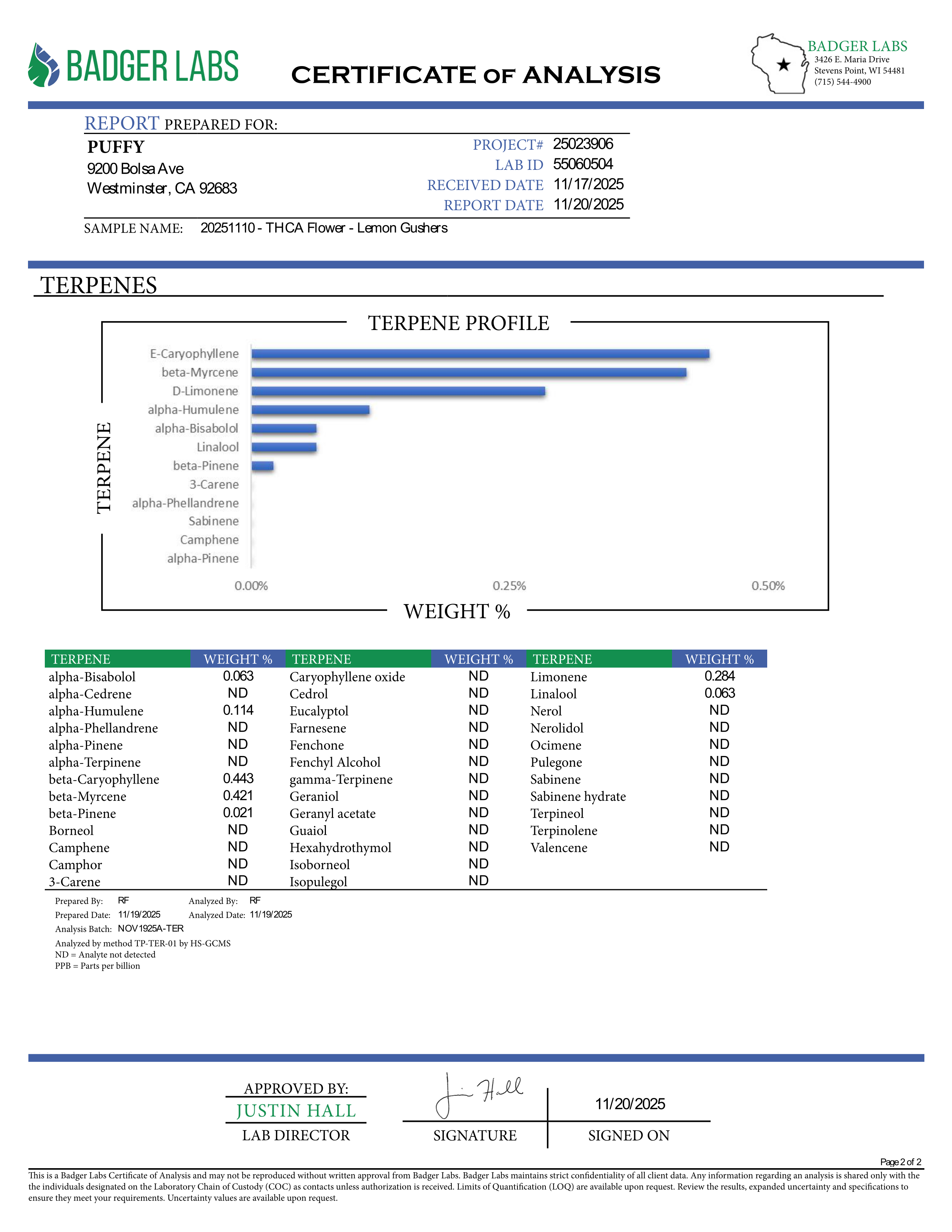 PUFFY Lemon Gushers is an indica-dominant hybrid THCa strain, born from the renowned cross of Gelato 41 and Triangle Kush. The aroma is a delightful blend of sweet candy and zesty lemon‑berry notes, grounded by subtle earthy undertones. Visually, the buds are dense and light green with hints of purple, accented by vibrant orange pistils and coated in a sparkling layer of trichomes. Consumers often report a rapid uplift in mood and a sense of mental clarity, followed by a warm, relaxing body sensation.