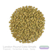 PUFFY London Pound Cake (smalls) is an indica-dominant hybrid THCa strain, created by crossing Sunset Sherbet with a powerful, undisclosed indica. The aroma is tropical and sweet, with notes of fermented grape and candy that create a lively, indulgent scent. Visually, the strain showcases dense, spade-shaped olive green buds with bright orange pistils and a thick, frosty layer of trichomes. Consumers often report a soothing sense of mental clarity and calm focus that gently transitions into deep, full-body 