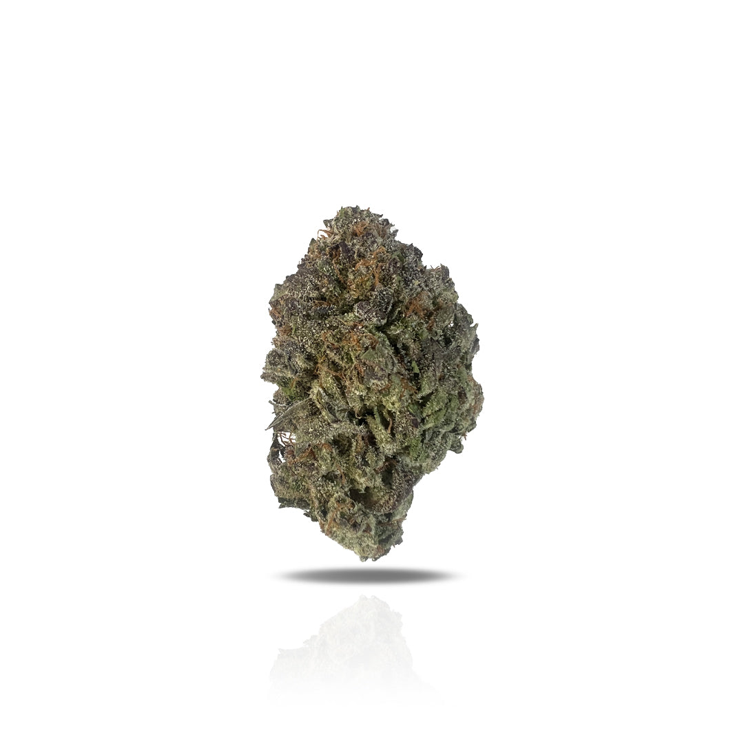 PUFFY Mochi, also known as "Gelato 47" and "Mochi Gelato," is a hybrid THCa strain known for boosting creativity and relieving pain. A cross between Sunset Sherbet and Thin Mint Girl Scout Cookies, it features dense, frosty buds with purple, jade, and red hues. Mochi delivers sweet berry flavors with a sour mint exhale, while its aroma blends sharp mint, tart fruits, and earthy nuttiness. Consumers report an uplifting euphoria, followed by creative energy and a deep, full-body relaxation, making it ideal fo