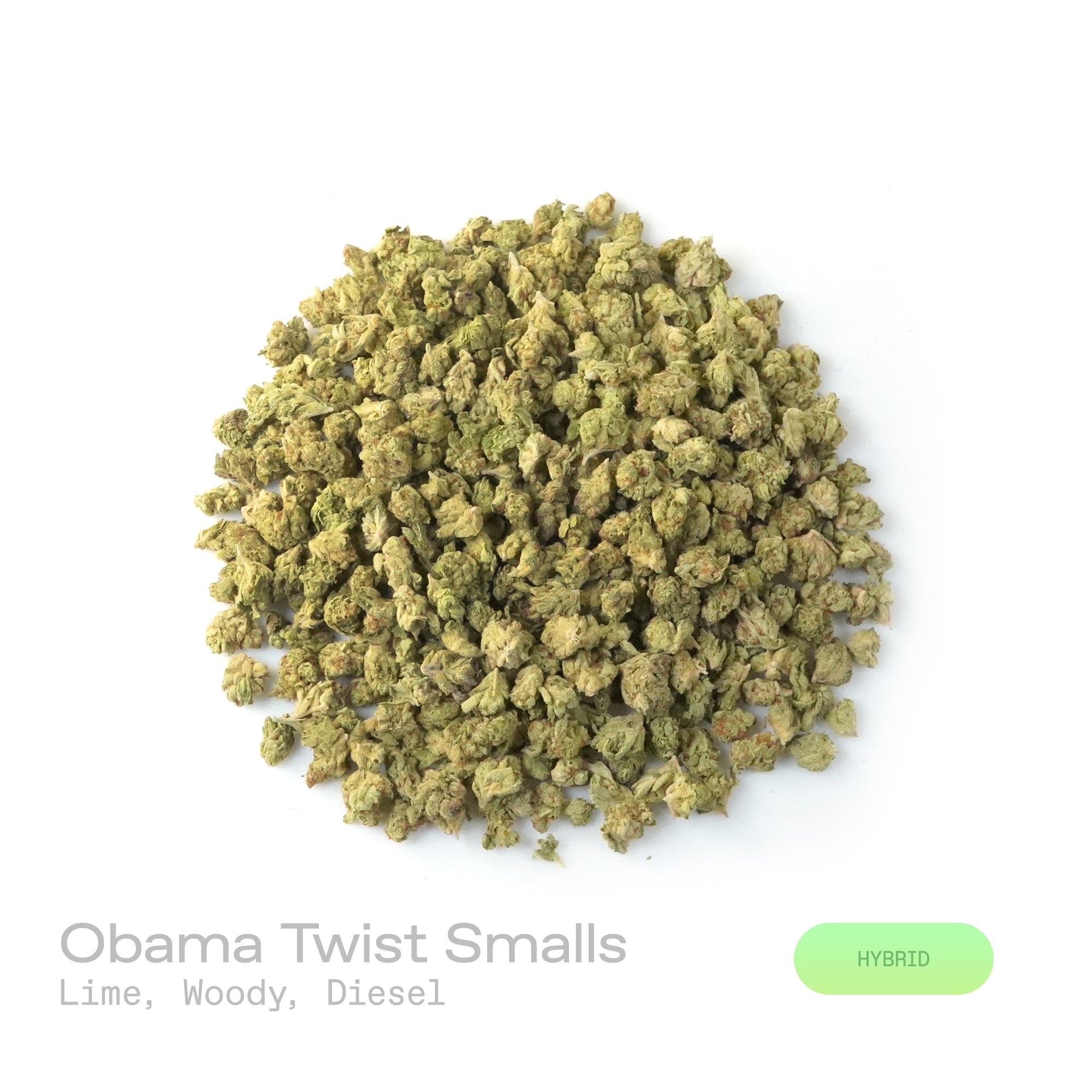 PUFFY Obama Twist (smalls) is a balanced hybrid THCa strain, born from the bold and flavorful cross of Lemon Tree × Obama Kush. The aroma opens with a sharp, tangy lime zest, layered over rich woody notes and underscored by a bold, diesel undertone. Visually, the buds are dense and striking, with vibrant green and purple tones, bright orange pistils, and a frosty coating of trichomes. Consumers often report an uplifting, creativity-boosting high paired with a perfectly balanced sense of relaxation that invi