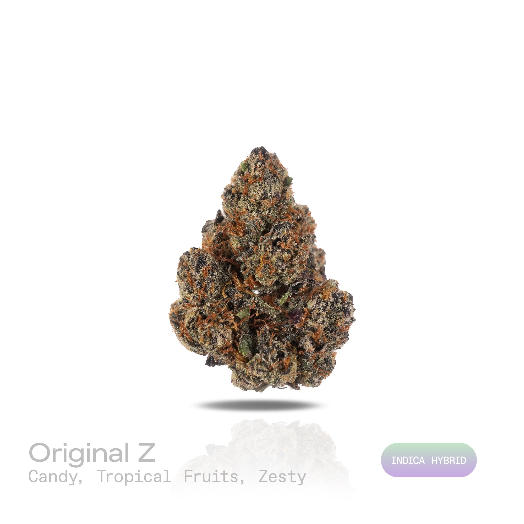PUFFY Original Z is an indica-dominant hybrid THCa strain, carefully crafted by blending the celebrated genetics of Grape Ape and Grapefruit with a secret third strain. The aroma delights the senses with sweet, candy-like notes, juicy tropical fruit undertones, and bright, zesty accents that create a lively and playful scent. Visually, the dense buds display bright green hues with hints of purple, highlighted by vibrant orange pistils and a thick, frosty coating of trichomes.
