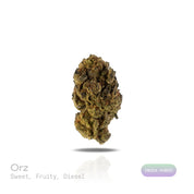 PUFFY ORZ is a premium indica-dominant hybrid THCa strain, born from the cross between Cookies and Cream and Secret Weapon. The aroma bursts with sweet, luscious fruit layered over a pungent diesel finish. Visually, the buds are dense and lumpy, often showcasing spade-shaped or mini-foxtail structures with a vibrant appearance. Consumers often report an initial rush of uplifting mental clarity that transitions into a deep, tranquil body calm, leaving them with elevated mood, full-body relaxation, and a sati