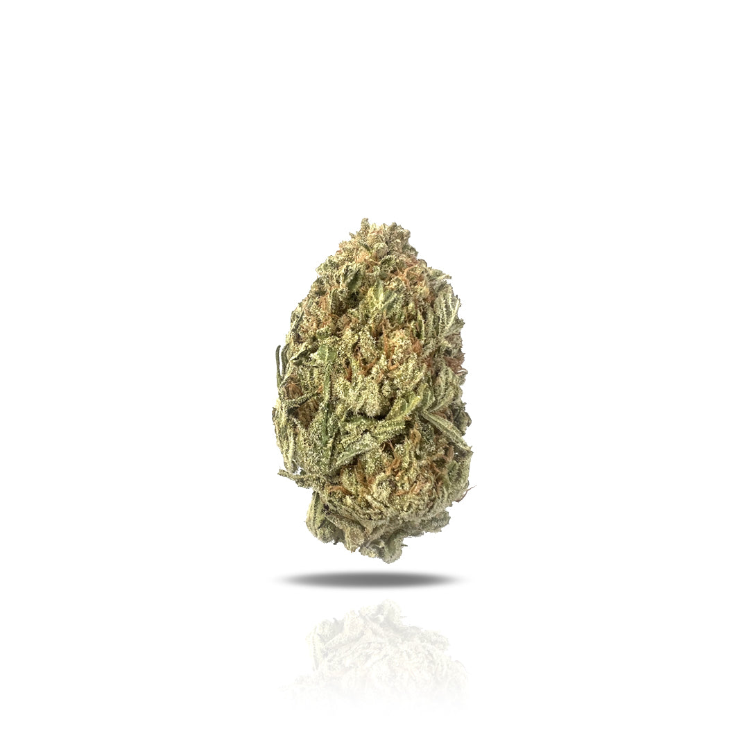 PUFFY Papaya Punch is a premium indica-dominant hybrid THCa strain, born from the flavorful fusion of Papaya and Purple Punch. This standout cultivar is celebrated for its sweet tropical berry flavor with subtle hints of spice, while its rich aroma blends fruity overtones with a creamy, cheesy twist, thanks to dominant terpenes like caryophyllene and linalool. Visually, this strain is a showstopper - dense, heart-shaped buds in a deep forest green hue, wrapped in furry orange pistils and dusted with a thick