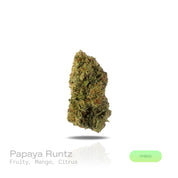 PUFFY Papaya Runtz is a balanced hybrid THCa strain created by crossing Papaya with Runtz. Its aroma bursts with tropical fruit notes, blending ripe mango and zesty citrus with a luscious sweetness. Visually, it showcases tightly packed, crystal-coated buds in deep green hues, streaked with fiery orange pistils and shimmering under a frosty trichome blanket. Consumers often report easing into a gentle head buzz that melts into a blissful, floaty body calm, lingering for hours of laid-back relaxation.

