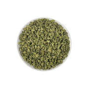 PUFFY Peach Pie (smalls) is an indica-dominant hybrid THCa strain, expertly crafted from a potent cross between Rainbow Pie and Dozizoz. The aroma opens with sweet, juicy notes of ripe peach, smoothly layered with warm vanilla undertones and grounded by a subtle, earthy finish. Visually, the dense buds display deep green and purple hues, bright orange pistils, and a sparkling layer of trichomes. Consumers often report a balanced experience, beginning with uplifting euphoria and mood enhancement, followed by