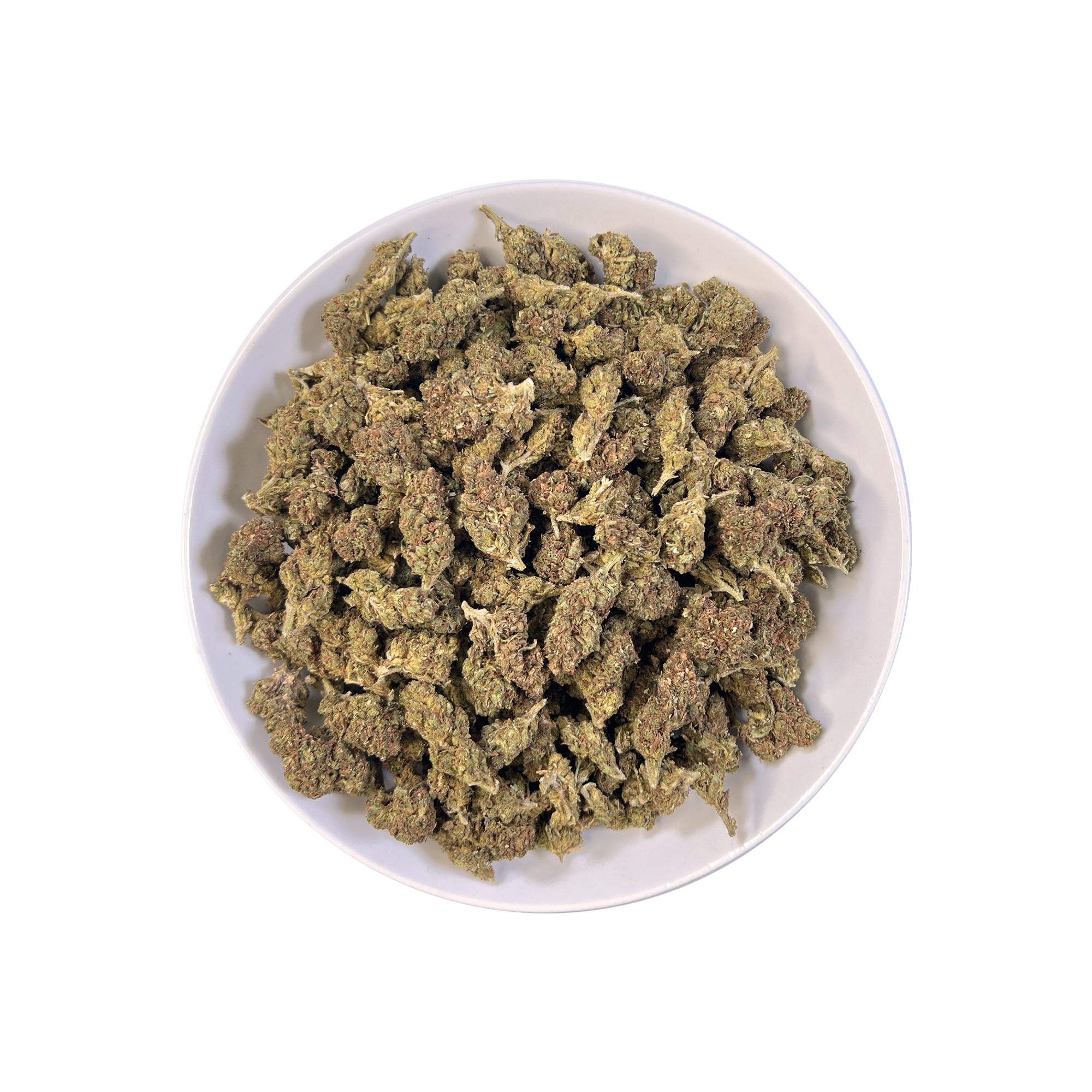 PUFFY Peach Ringz is an indica-dominant hybrid THCa strain born from the flavorful cross of Marionberry and Eddy OG. The aroma is a delightful blend of sweet, juicy peaches, subtle candied sugar, and the soft, sun-ripened essence of apricots. Visually, the buds are bushy and densely packed, covered in glistening trichomes with minty  green tones and dark olive undertones. Consumers frequently describe this strain as offering a harmonious experience, starting with a light, uplifting mental clarity that brigh