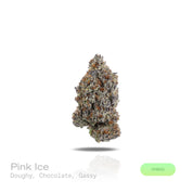 PUFFY Pink Ice is a balanced hybrid THCa strain, expertly crafted from a flavorful union of Pinky and Ice Cream Cake. The aroma is rich and inviting, with doughy notes complemented by hints of chocolate and a subtle, gassy undertone. Visually, dense green buds with hints of purple, bright orange pistils, and a thick coating of sparkling trichomes. Consumers frequently describe a bright, mood‑lifting cerebral buzz that sparks positivity and motivation, paired with a light body calm that keeps the experience 