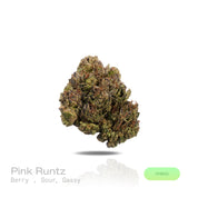 PUFFY Pink Runtz is a well-balanced hybrid THCa strain, born from the flavorful cross between ZKZ and Gelato. The aroma is a rich blend of sweet berry notes with a sharp sour twist and a strong gassy undertone. Visually, it features dense pink, purple, and green buds with bright orange pistils and a thick frosty trichome coating. Consumers frequently describe the experience as starting with a cerebral rush that brings a wave of euphoria and an uplifted mood, gradually transitioning into a calming, full-body