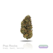 PUFFY Pop Rocks is an indica-dominant THCa strain, a vibrant cross between LA Pop Rocks and Magic Marker. The aroma bursts with rich notes of grape, layered with sweet undertones and a smooth hint of vanilla. Visually, dense green buds with purple hues and fiery orange pistils are coated in sticky trichomes. Consumers often report a soothing body high paired with mood enhancement, including feelings of happiness, calm, and mild euphoria, making it ideal for unwinding after a long day.
