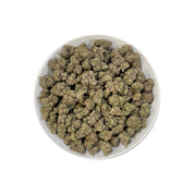 PUFFY Rainbow Candy is an indica-dominant hybrid THCa strain created by crossing ZKZ × Dosidos. Aroma is sweet and candy-like, layered with ripe berries and finished with a sharp chemical edge. Visually striking, these buds are bold in size with layered green tones, fiery pistils, and a crystal-dusted surface that catches the eye. Consumers often report a deeply soothing body calm that melts away tension while simultaneously lifting the spirit into a joyful, euphoric state.
