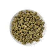 PUFFY Shake Shack is a balanced hybrid THCa strain, born from the flavorful cross of Ice Cream Cake × OG Fruit Smoothie. The aroma combines sharp diesel notes with a cool, minty freshness and a strong gassy undertone. Visually, the buds are dense and chunky, showing forest-green tones with frosty trichomes and subtle orange-amber pistils for contrast. Consumers often describe a soothing full-body relaxation paired with a calm, clear mind, while others note uplifting effects that boost mood, spark euphoria, 